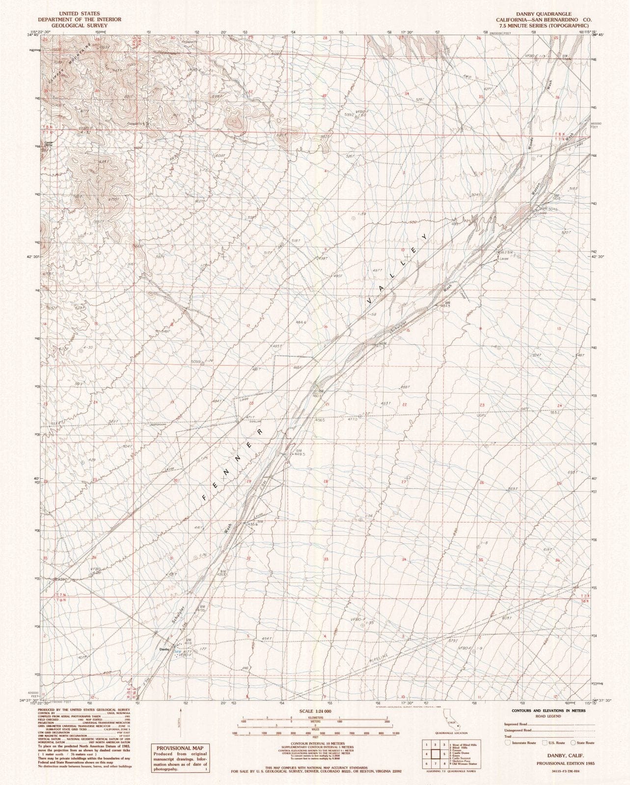 1985 Danby, CA - California - USGS Topographic Map