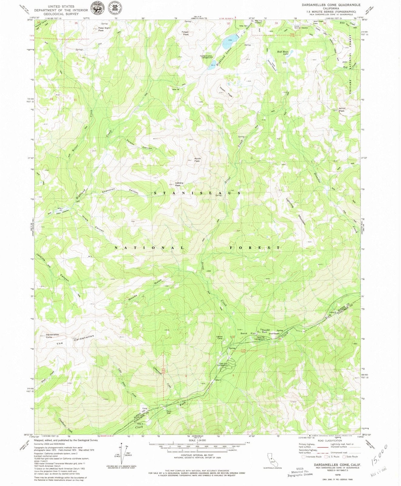 1979 Dardanelles Cone, CA - California - USGS Topographic Map
