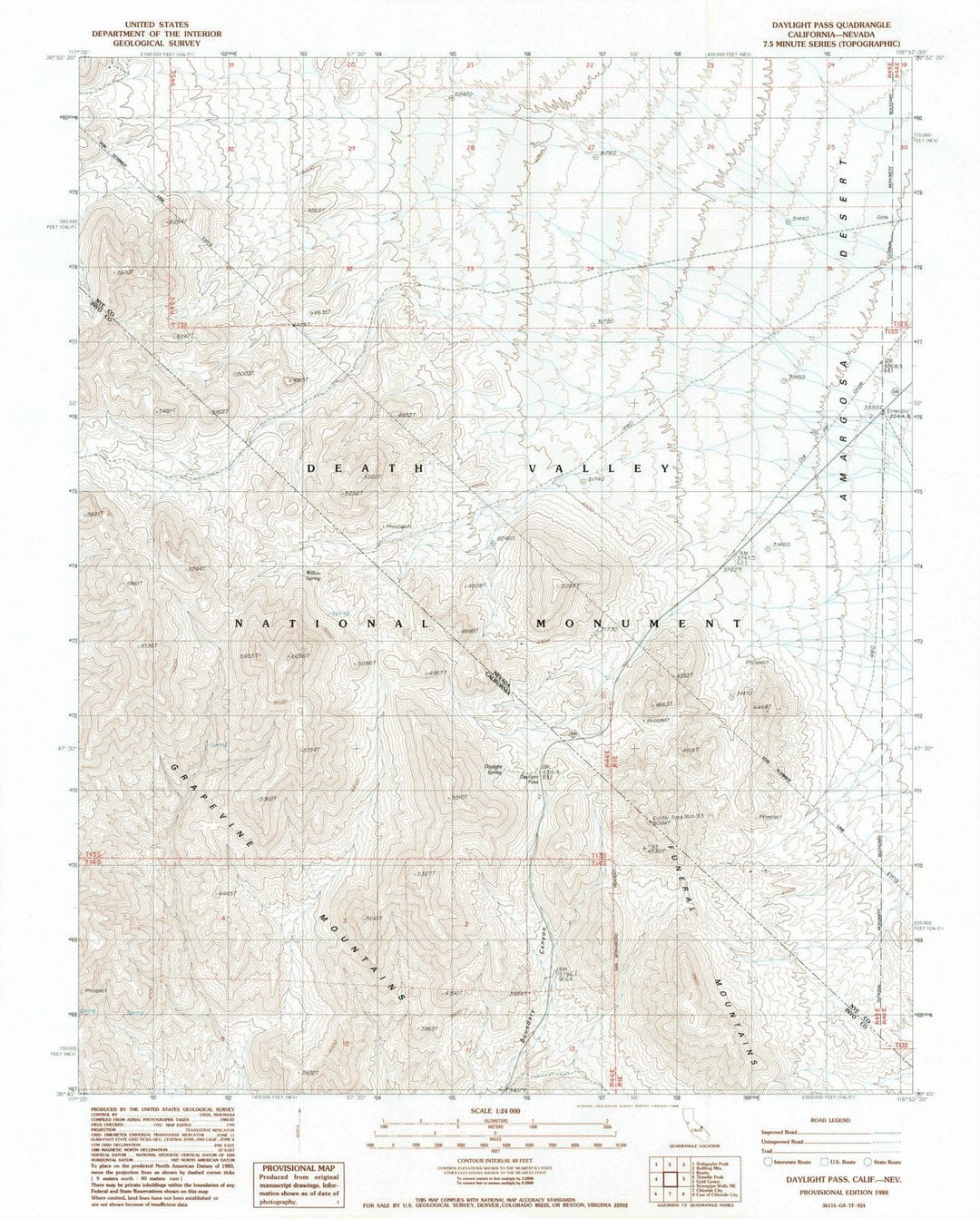 1988 Daylight Pass, CA - California - USGS Topographic Map