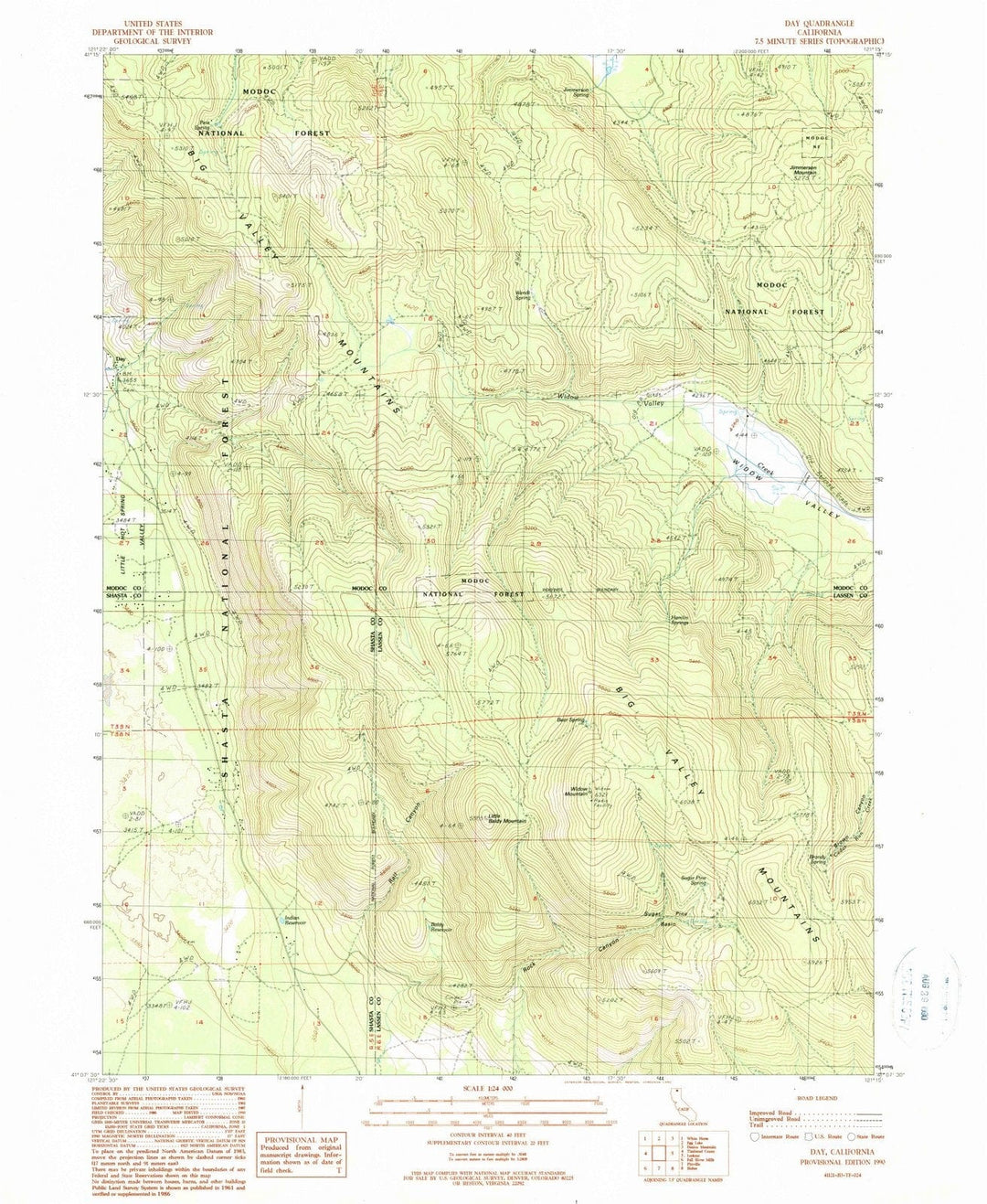 1990 Day, CA - California - USGS Topographic Map