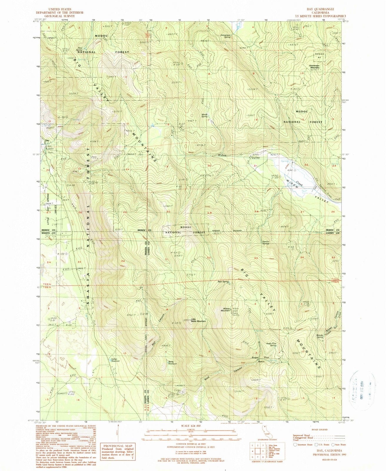 1990 Day, CA - California - USGS Topographic Map