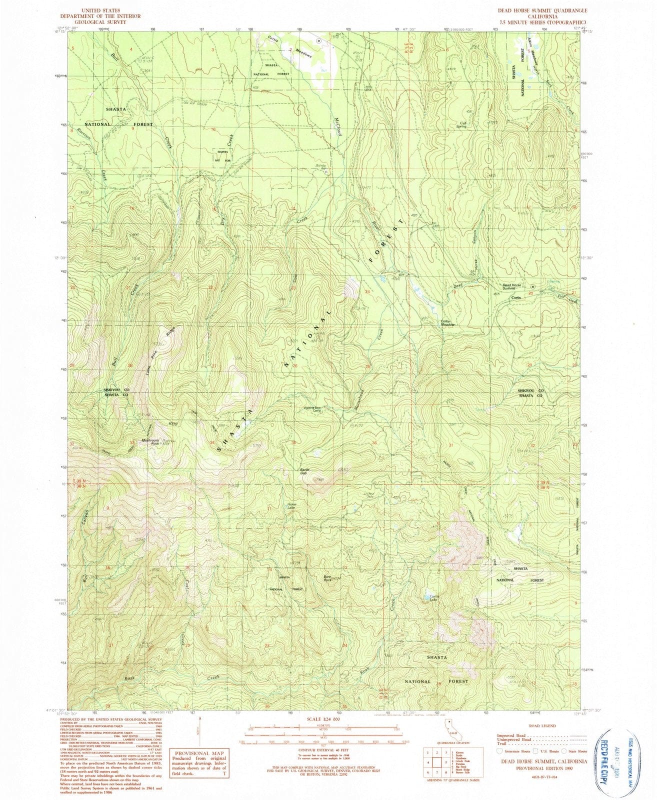 1990 Dead Horse Summit, CA - California - USGS Topographic Map