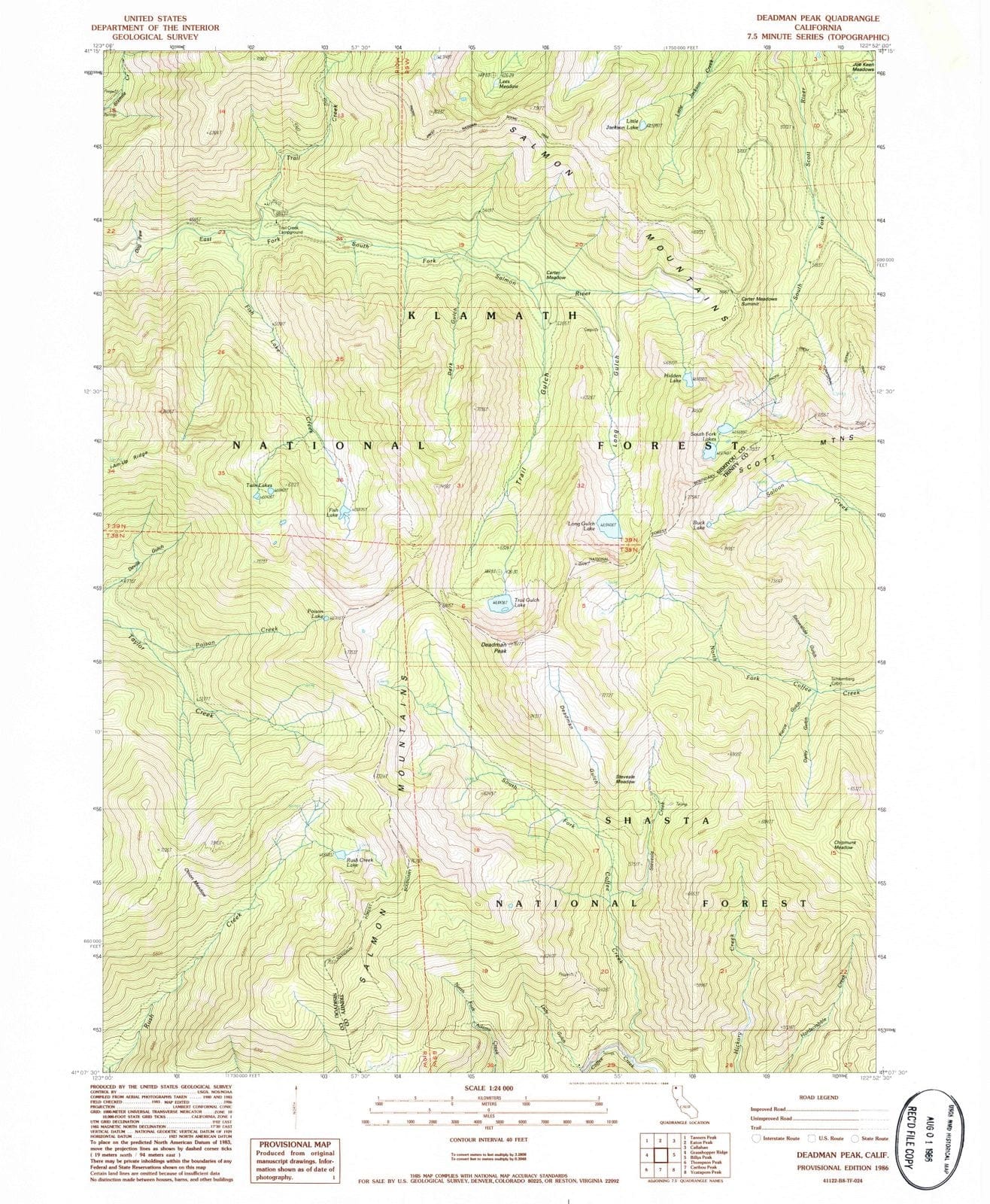 1986 Deadman Peak, CA - California - USGS Topographic Map