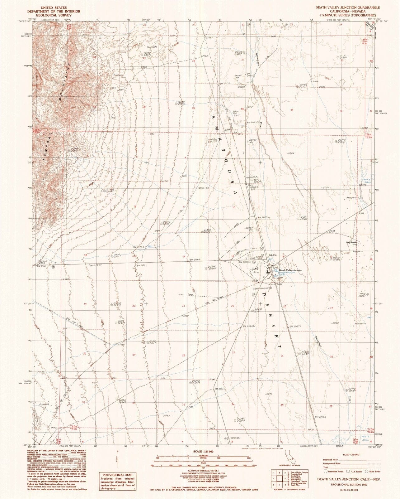 1987 Death Valley Junction, CA - California - USGS Topographic Map