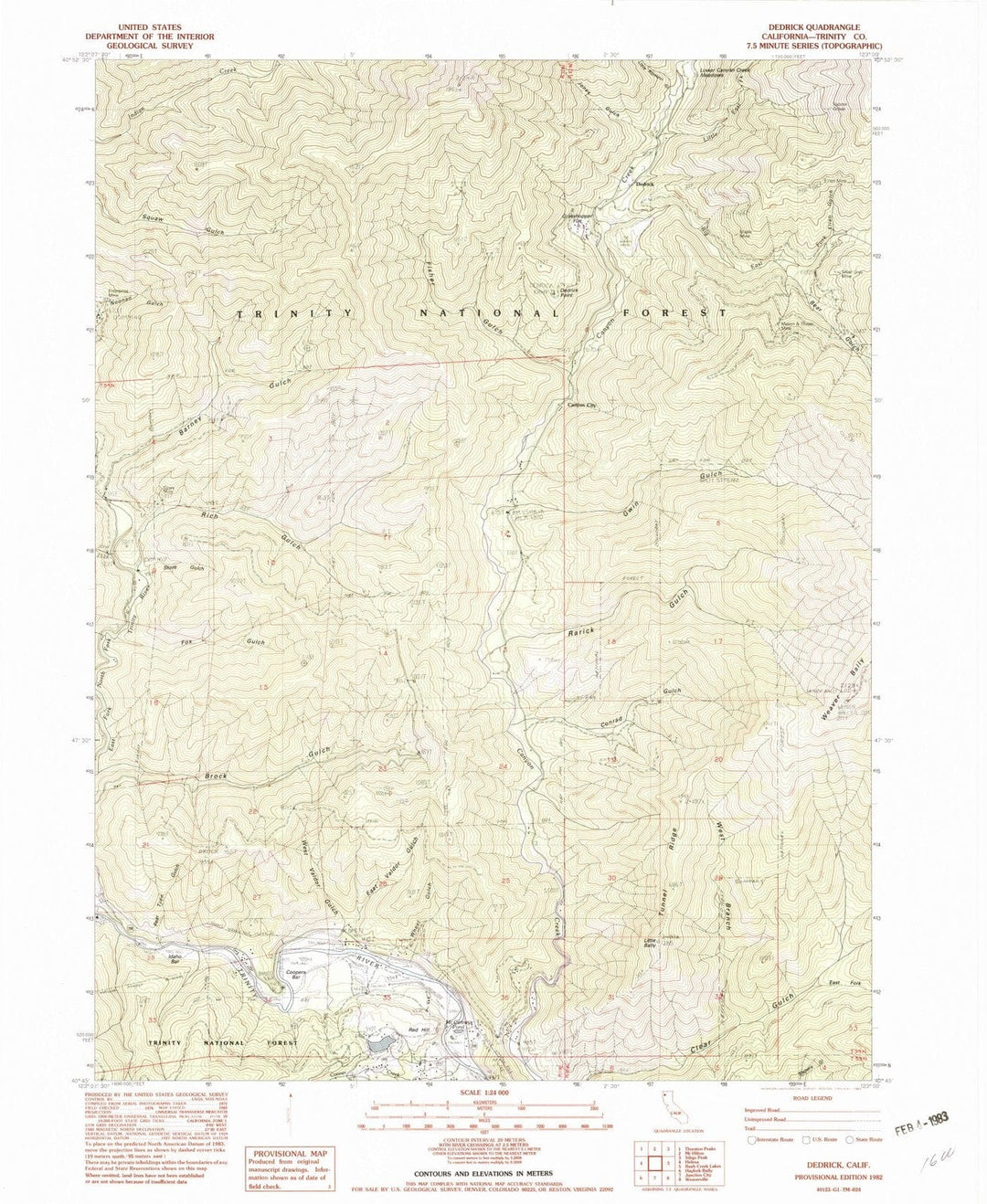 1982 Dedrick, CA - California - USGS Topographic Map