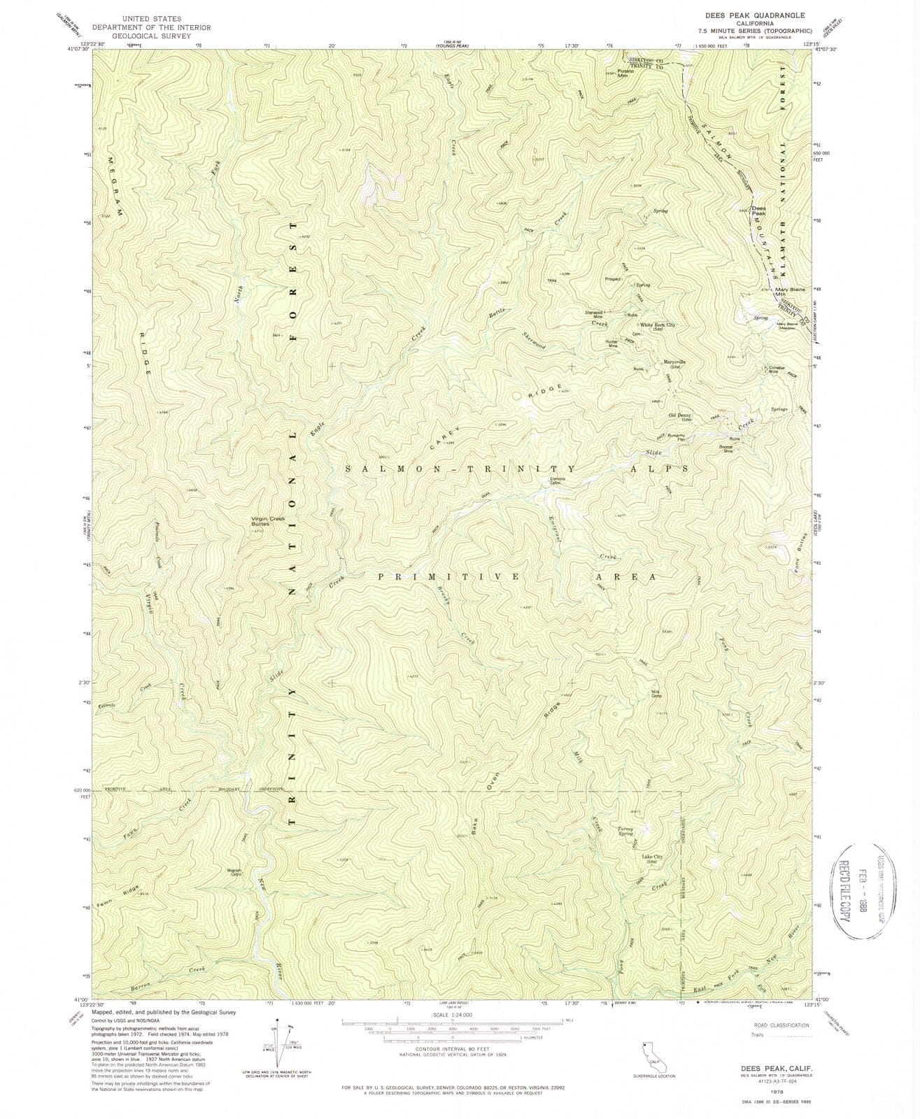1978 Dees Peak, CA - California - USGS Topographic Map