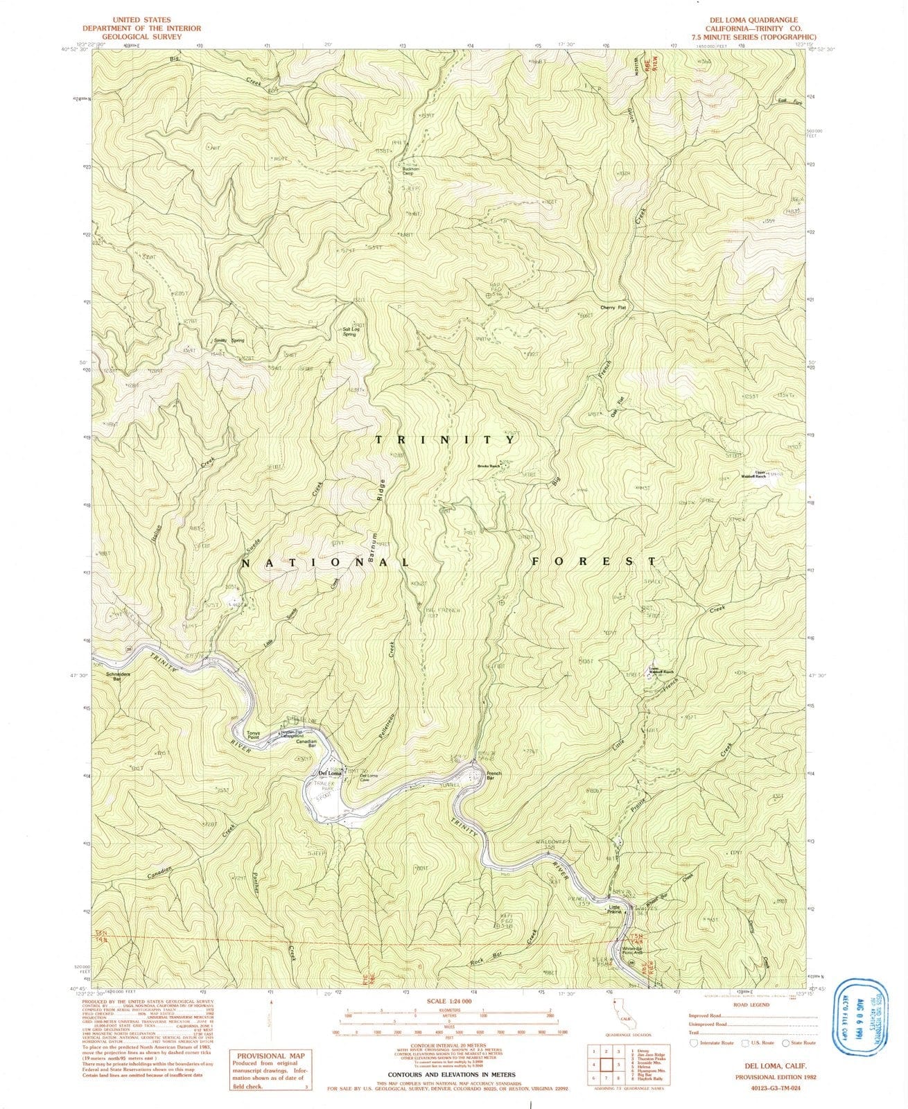 1982 Del Loma, CA - California - USGS Topographic Map