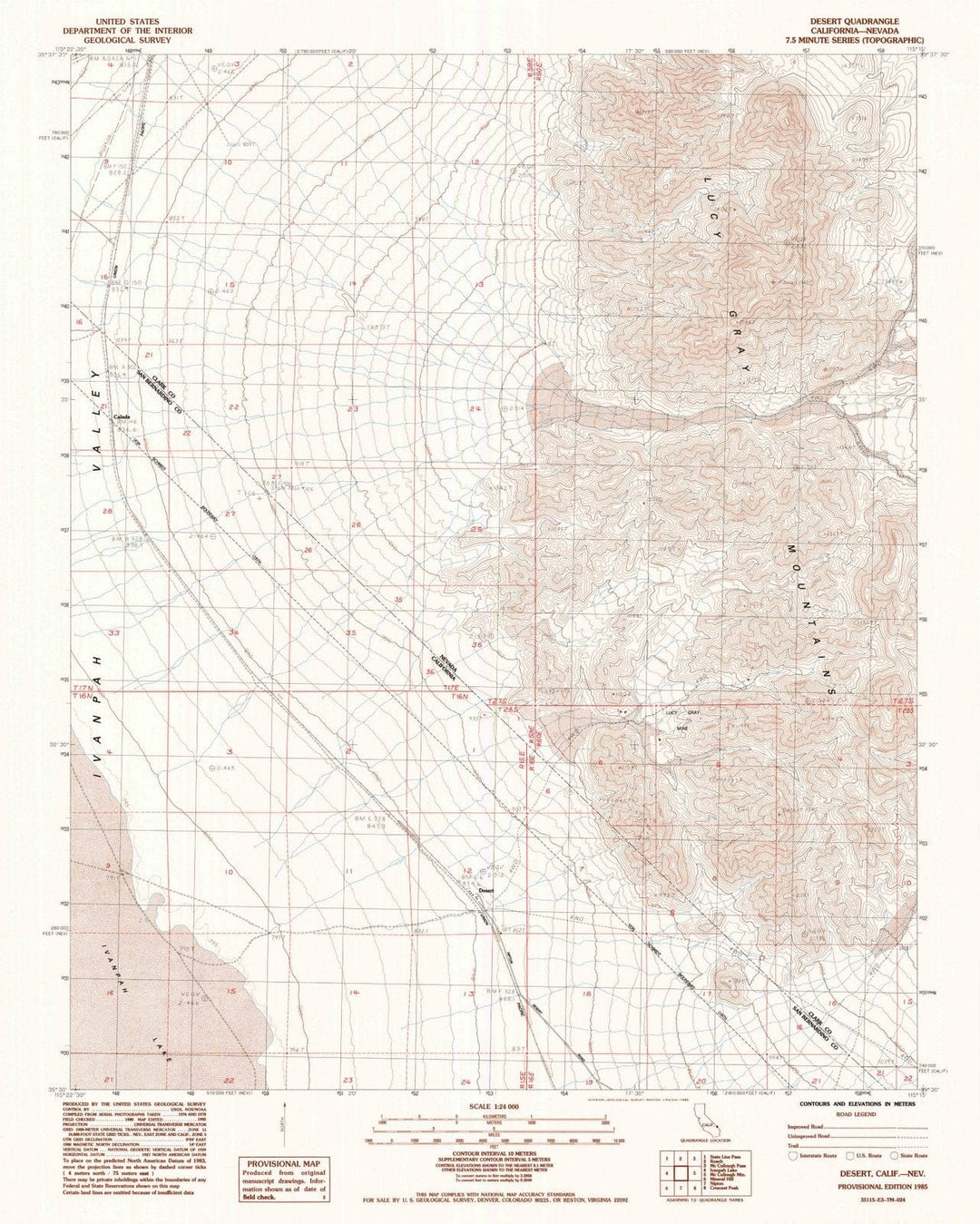 1985 Desert, CA - California - USGS Topographic Map