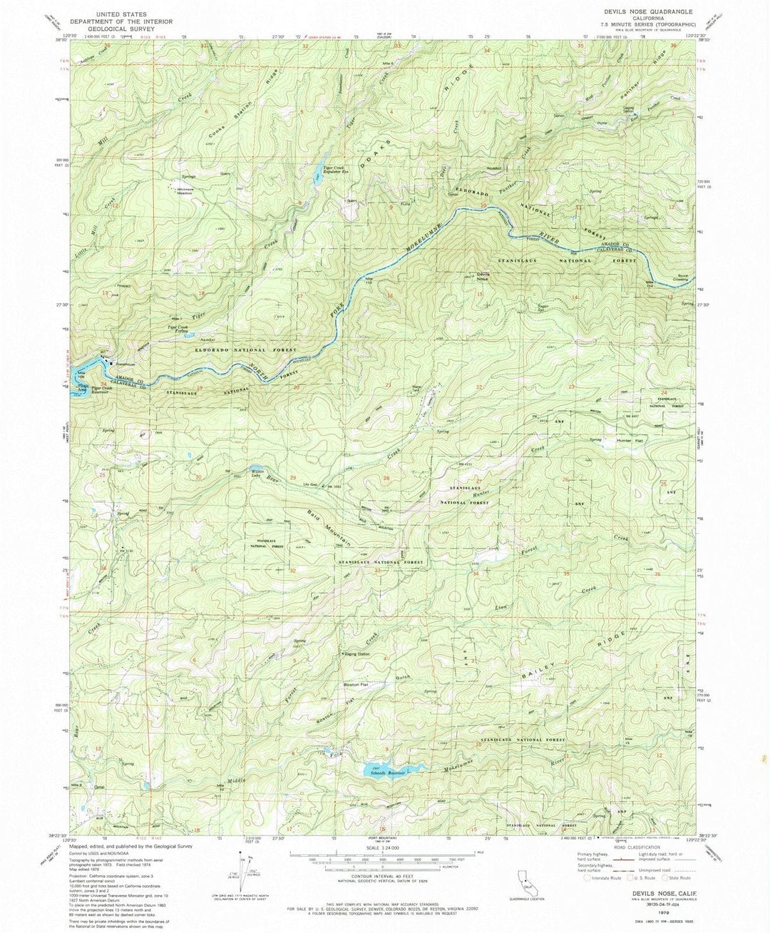 1979 Devils Nose, CA - California - USGS Topographic Map