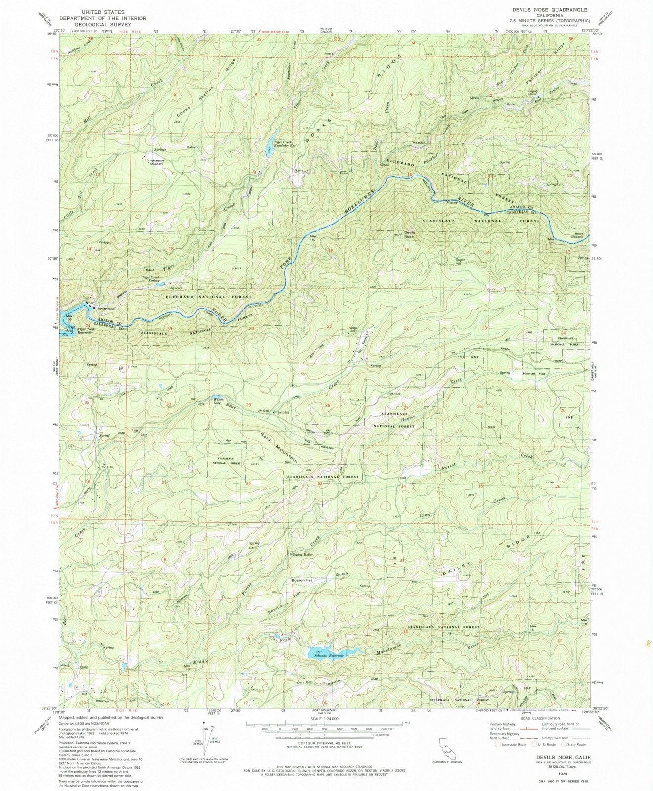 1979 Devils Nose, CA - California - USGS Topographic Map