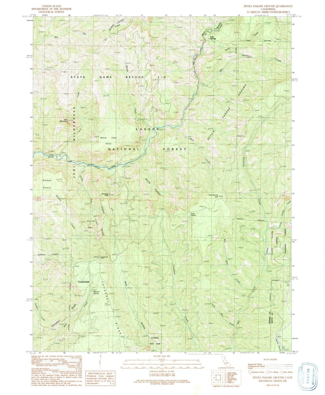 1991 Devils Parade Ground, CA - California - USGS Topographic Map