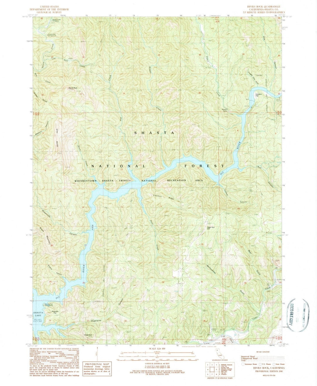 1990 Devils Rock, CA - California - USGS Topographic Map