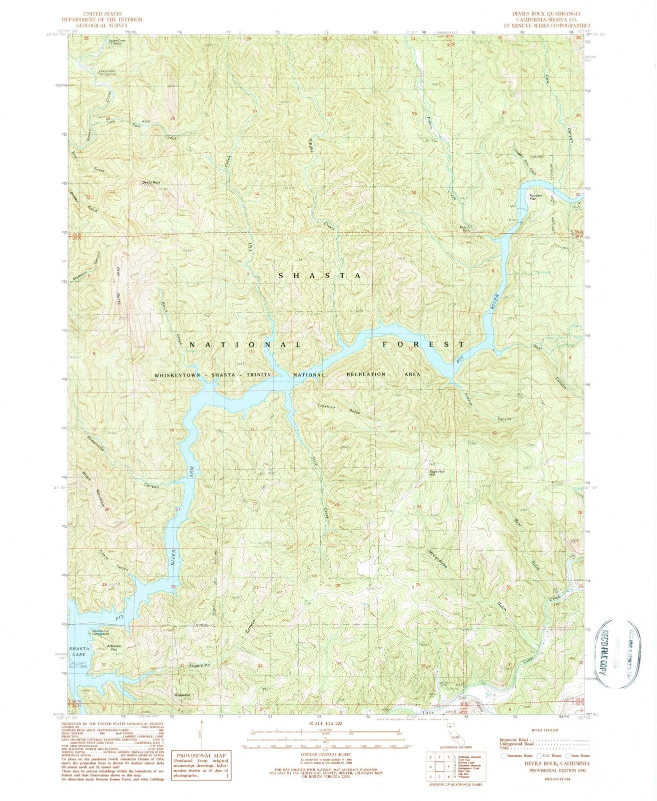 1990 Devils Rock, CA - California - USGS Topographic Map