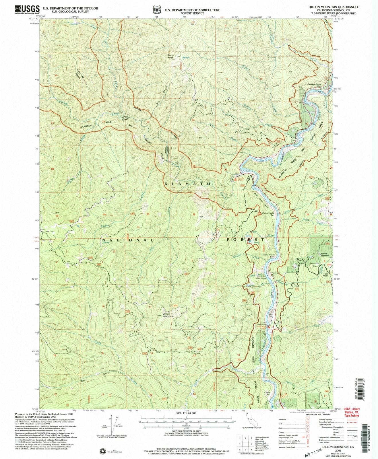 2001 Dillon Mountain, CA - California - USGS Topographic Map