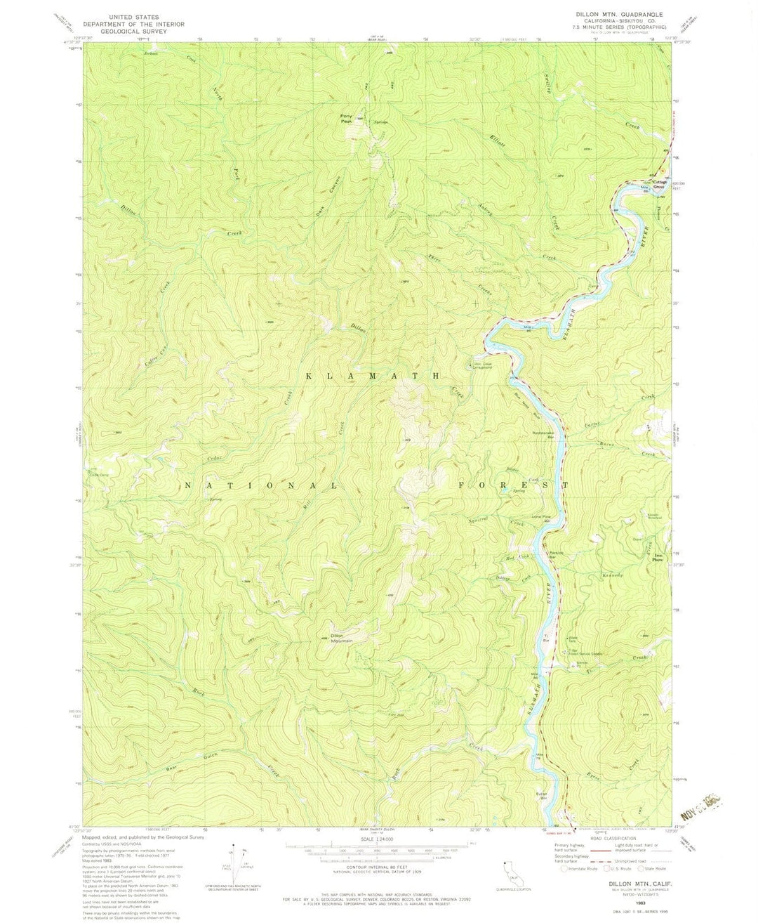 1983 Dillon MTN, CA - California - USGS Topographic Map