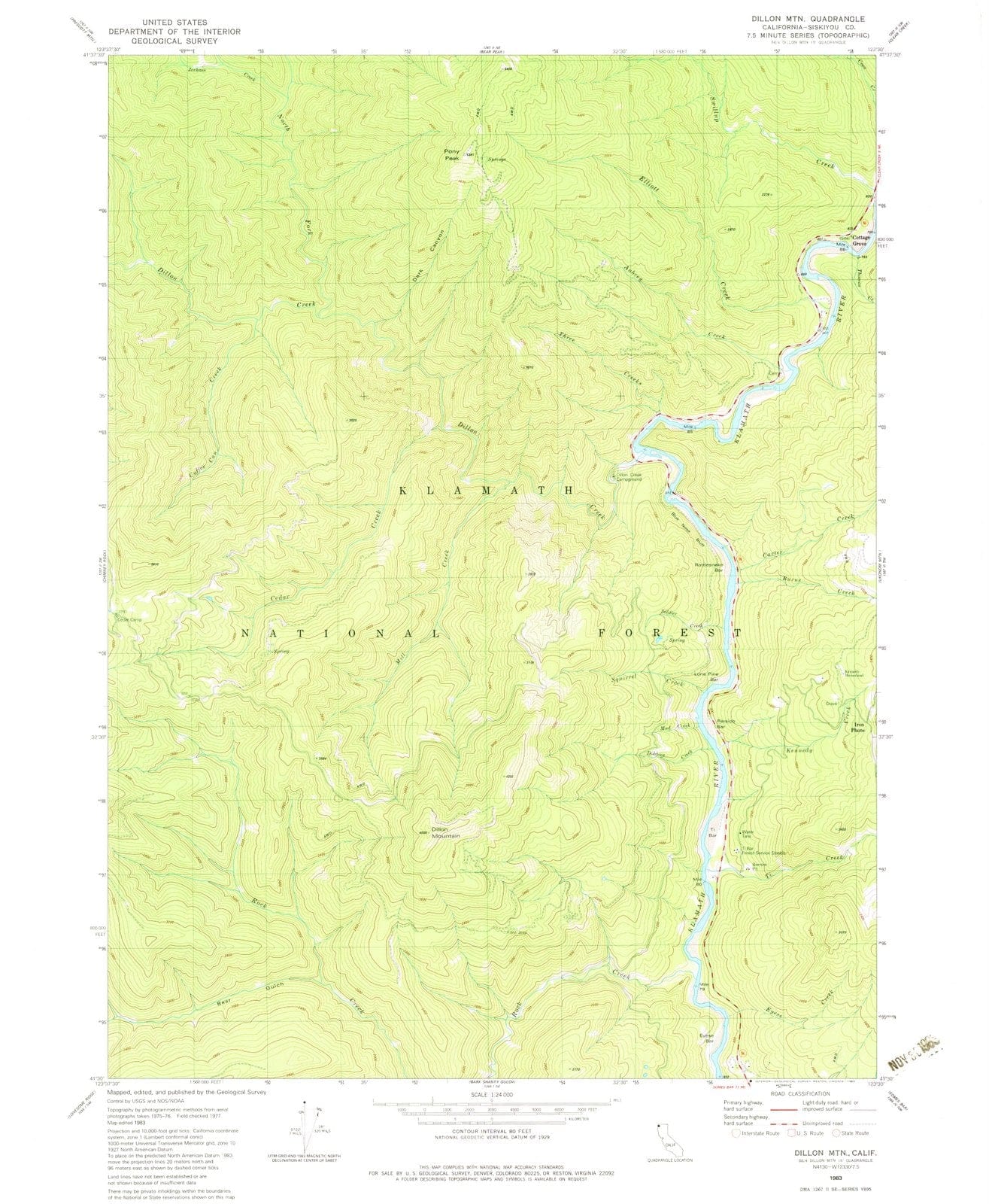 1983 Dillon MTN, CA - California - USGS Topographic Map