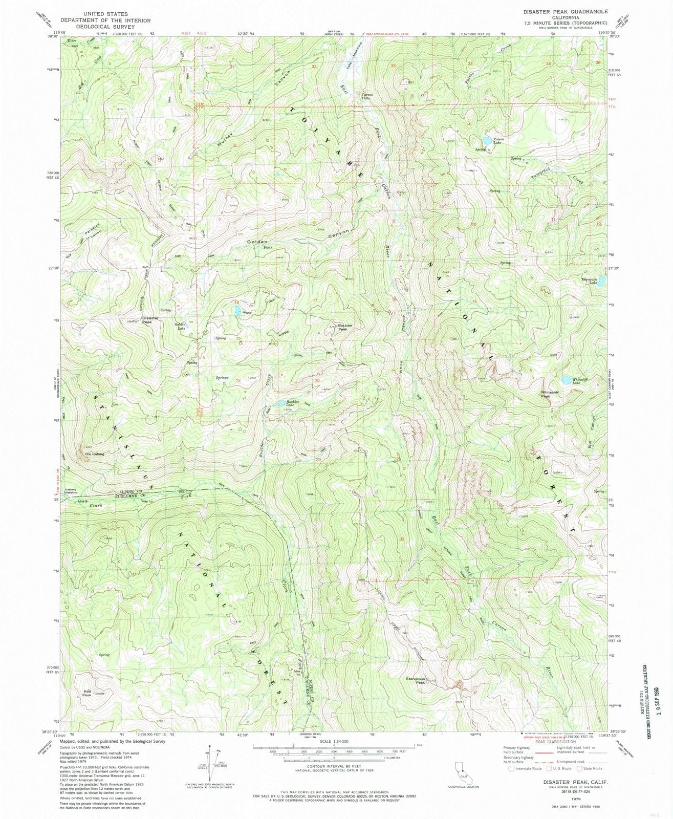 1979 Disaster Peak, CA - California - USGS Topographic Map