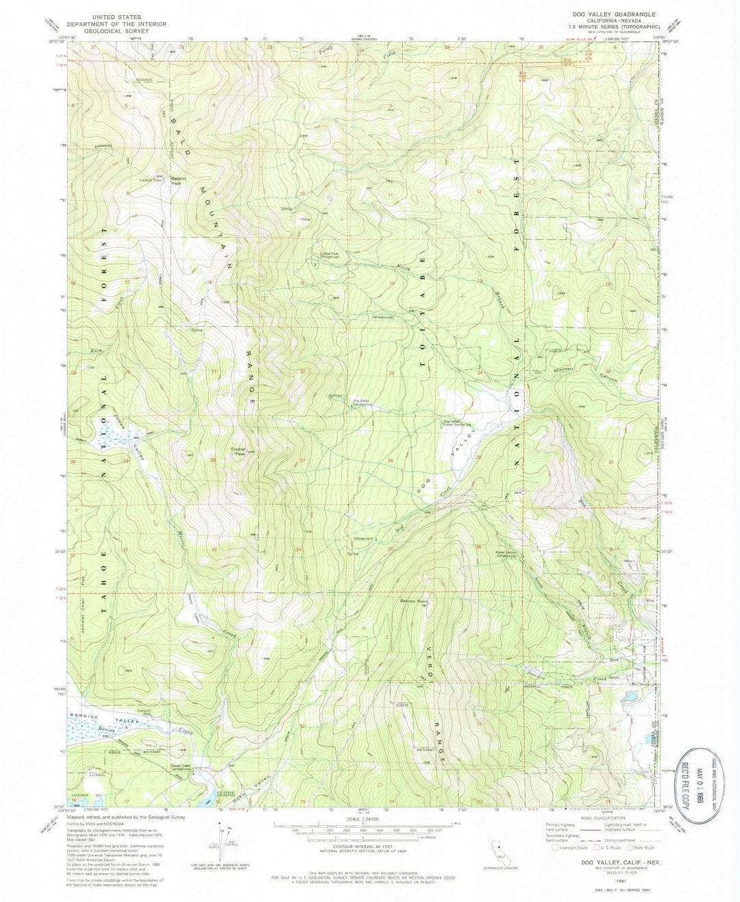1981 Dog Valley, CA - California - USGS Topographic Map