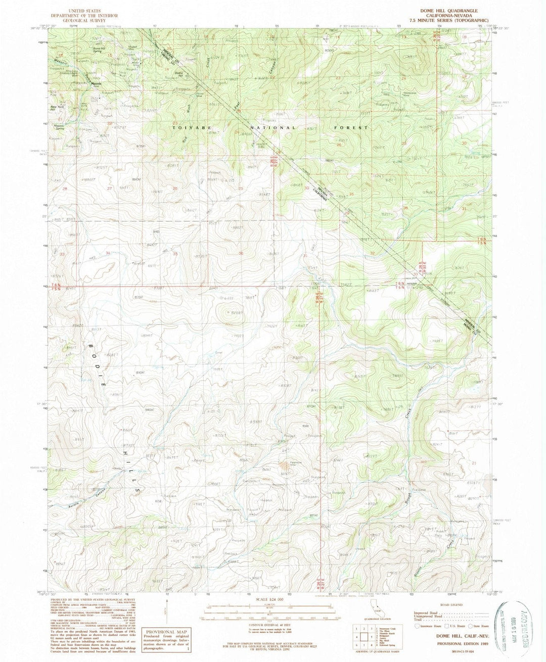 1989 Dome Hill, CA - California - USGS Topographic Map