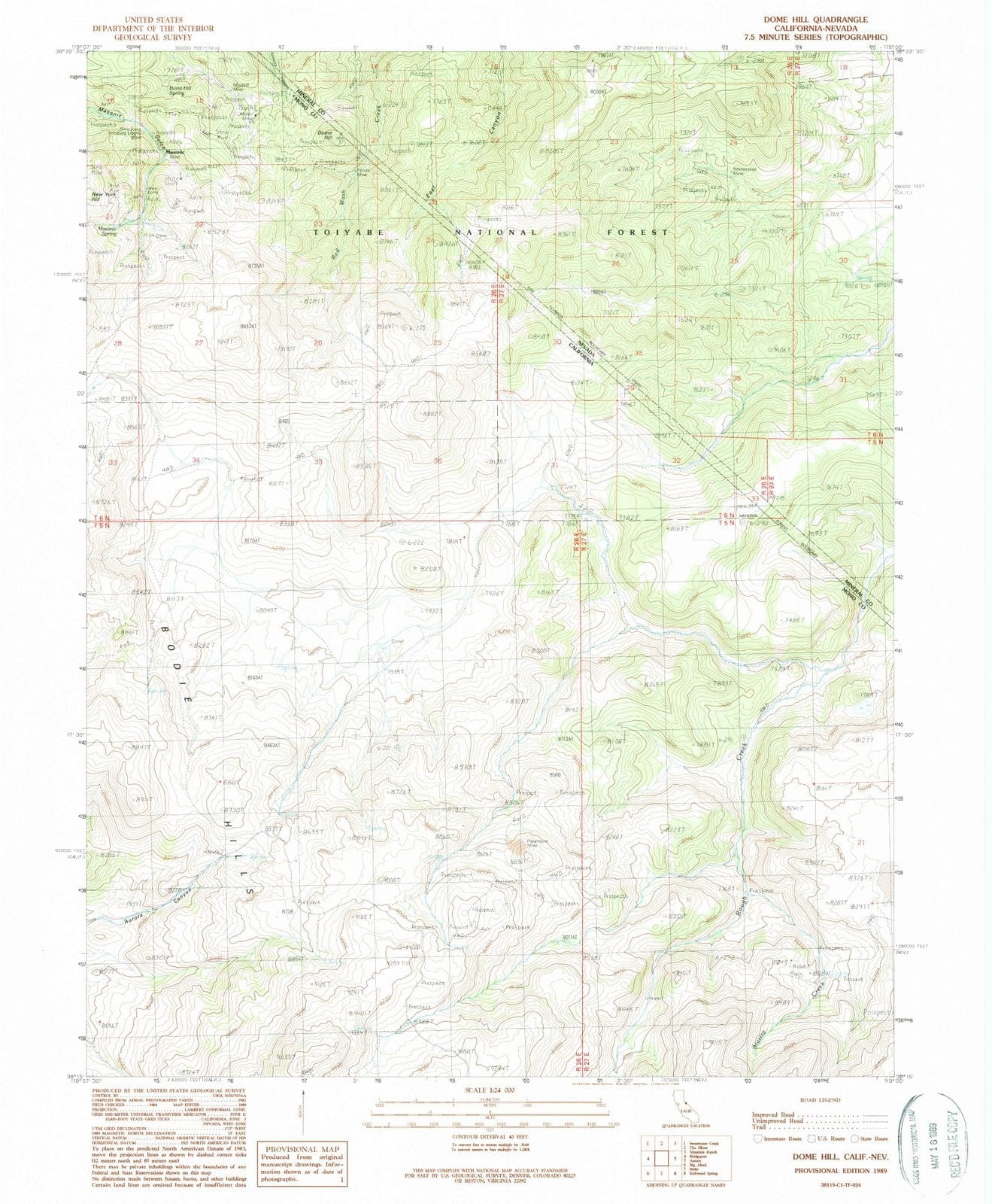 1989 Dome Hill, CA - California - USGS Topographic Map