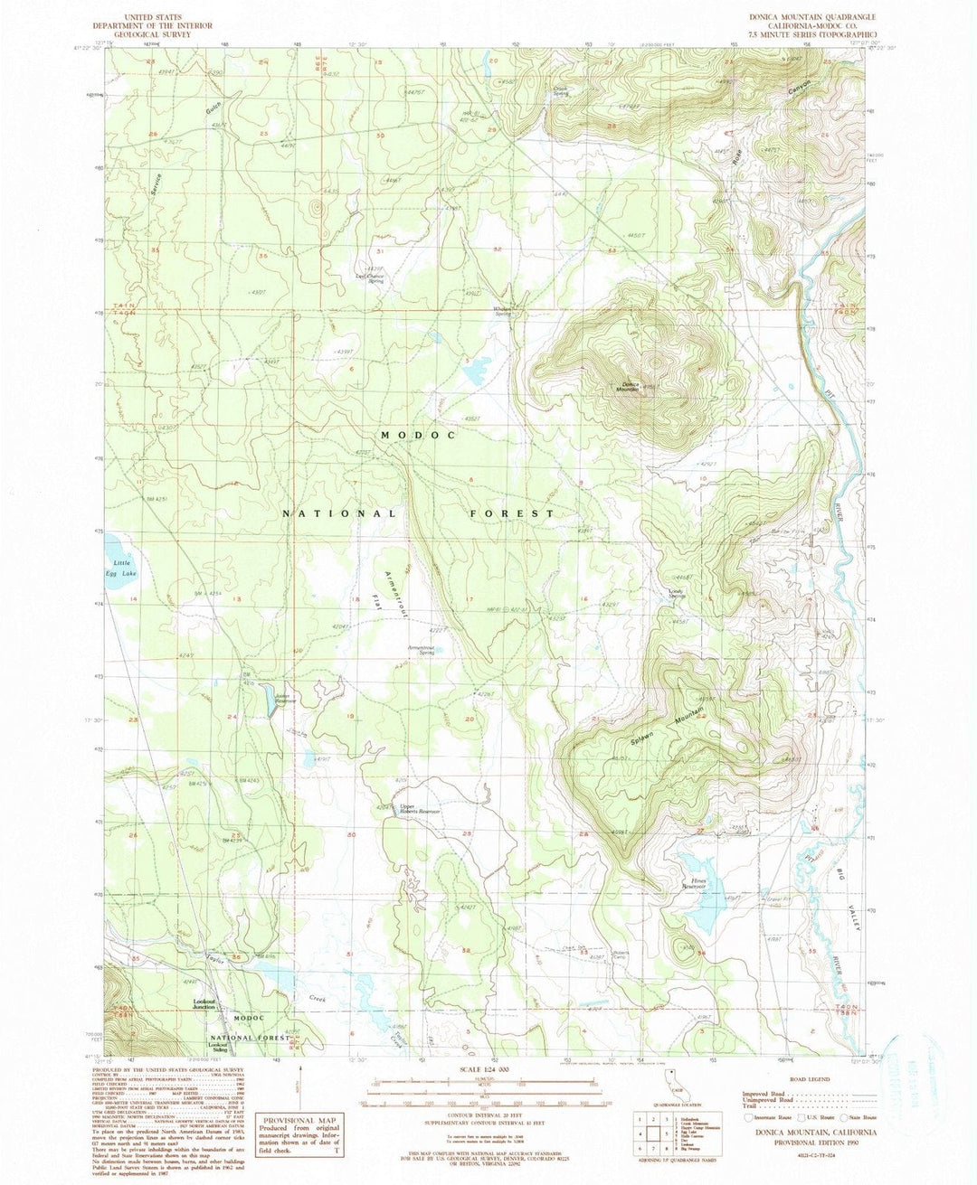 1990 Donica Mountain, CA - California - USGS Topographic Map