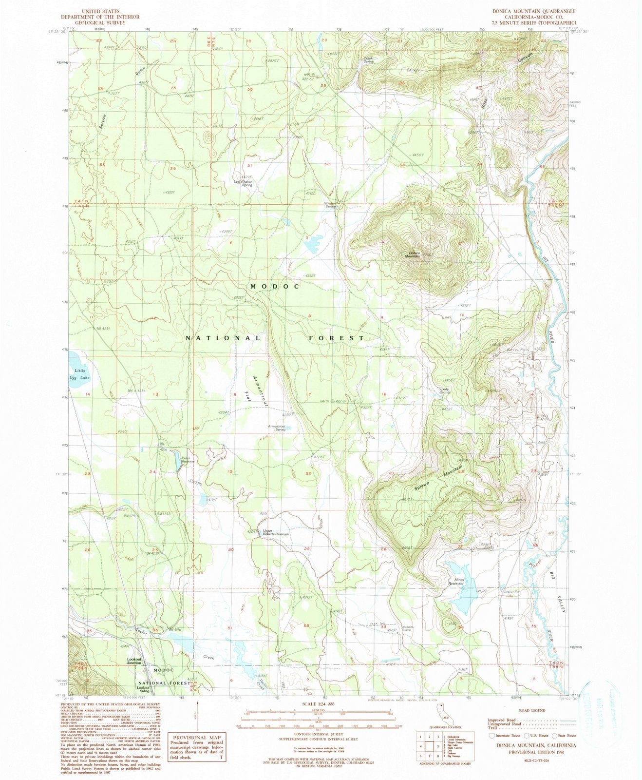1990 Donica Mountain, CA - California - USGS Topographic Map