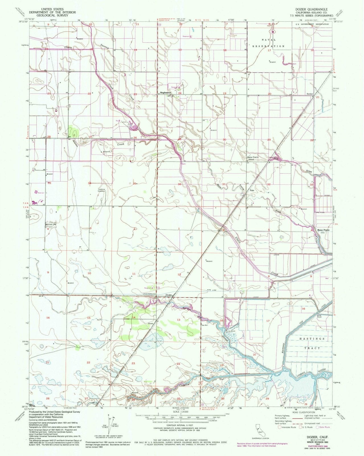 1952 Dozier, CA - California - USGS Topographic Map