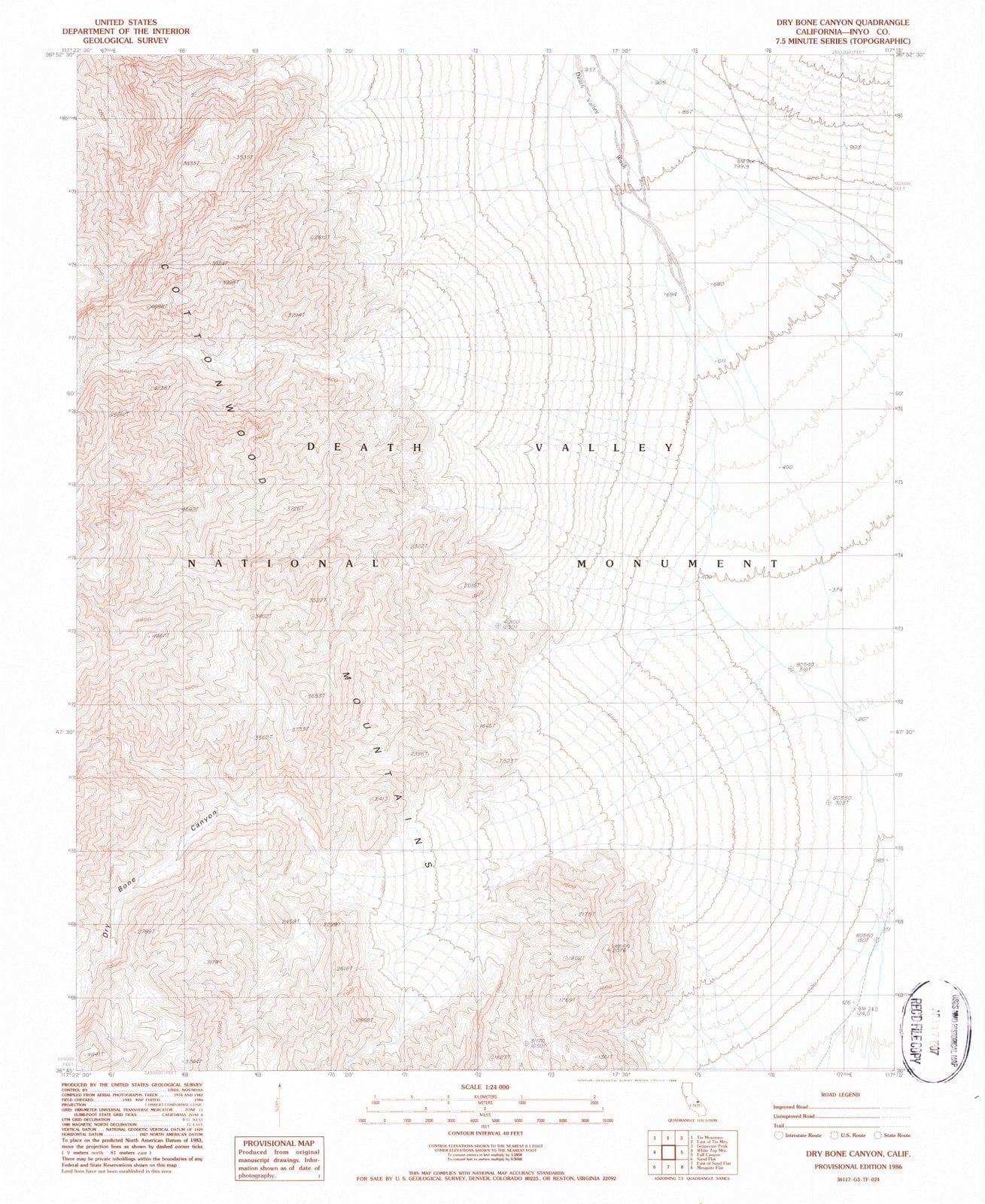 1986 Dry Bone Canyon, CA - California - USGS Topographic Map
