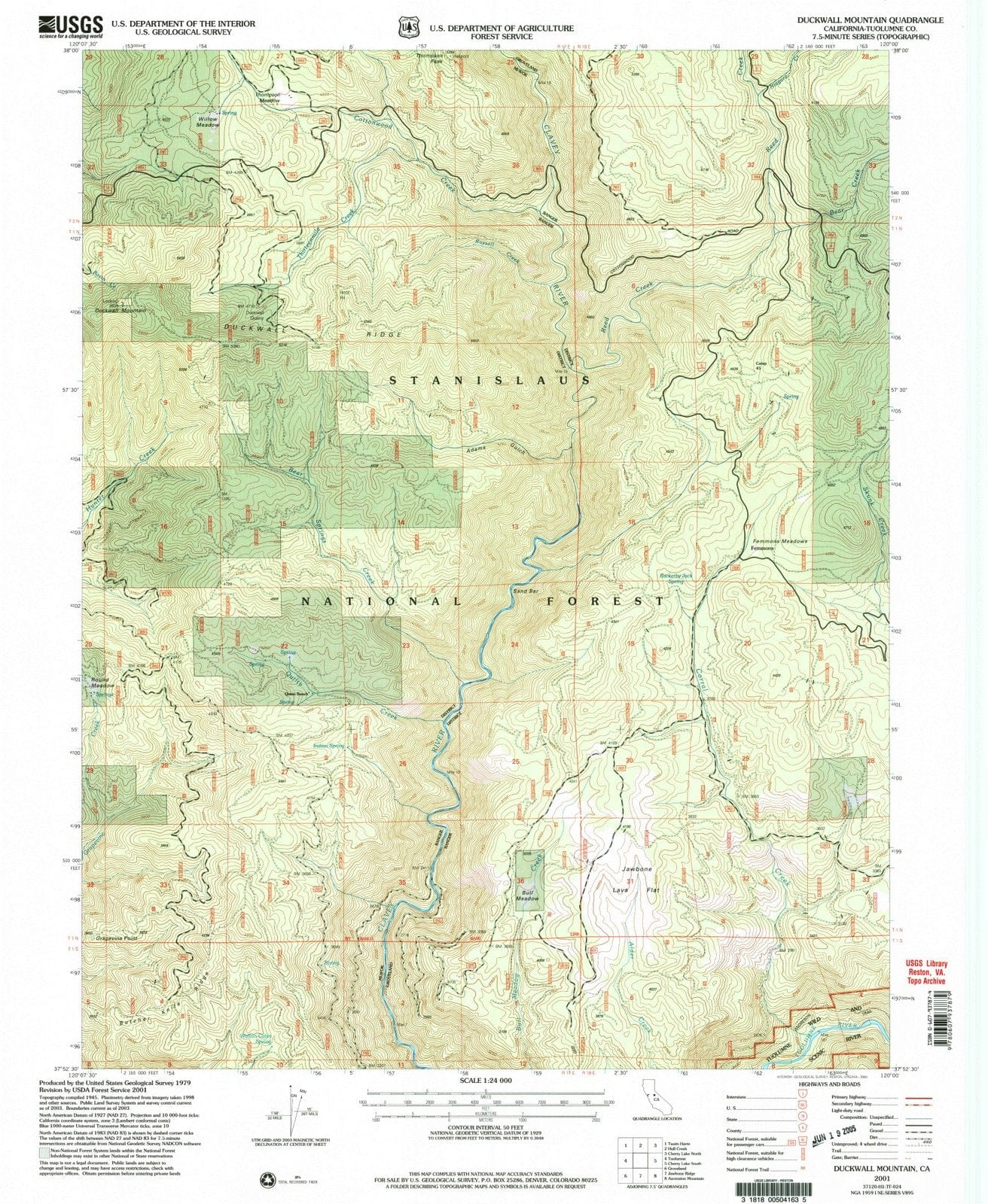 2001 Duckwall Mountain, CA - California - USGS Topographic Map