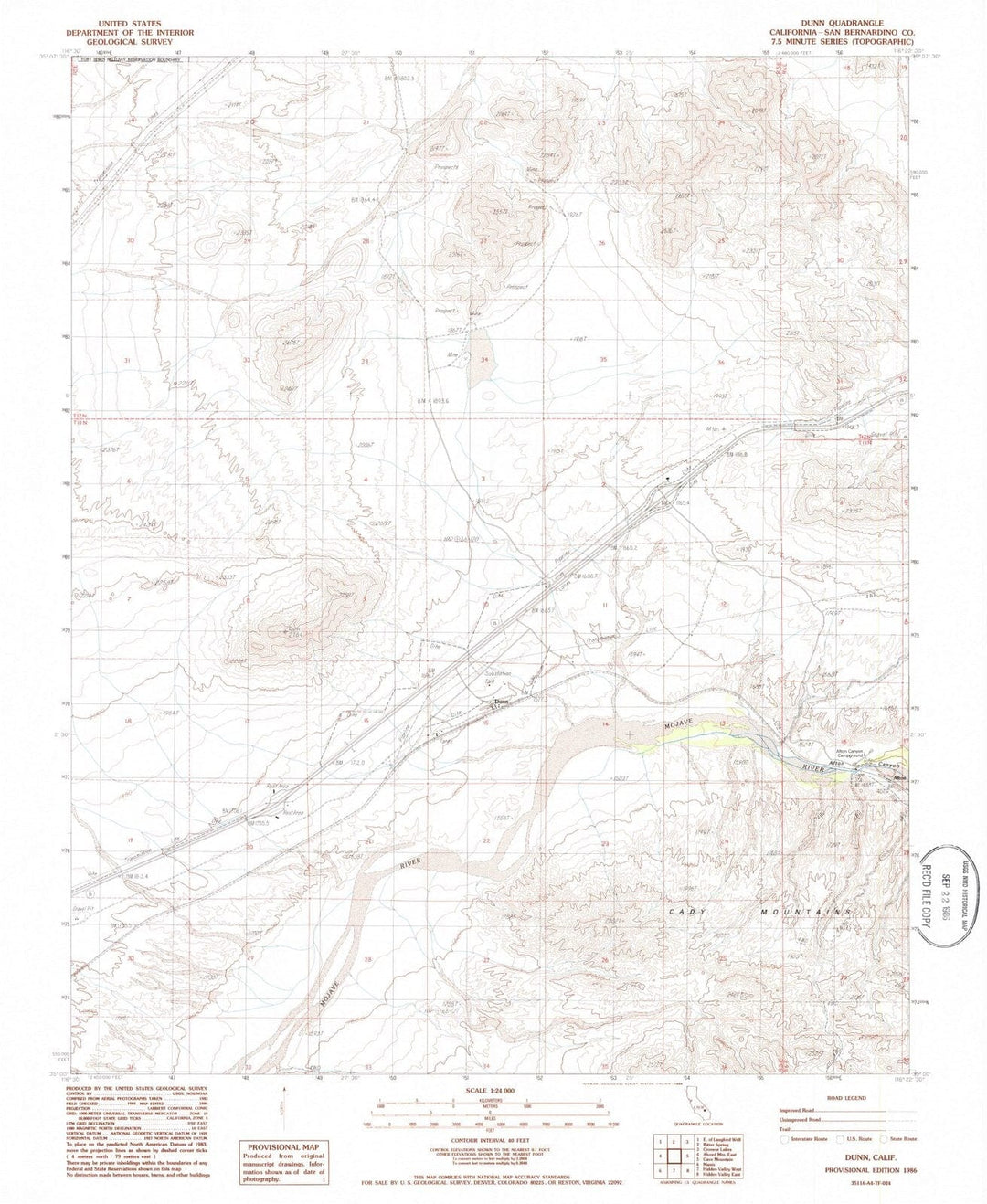 1986 Dunn, CA - California - USGS Topographic Map
