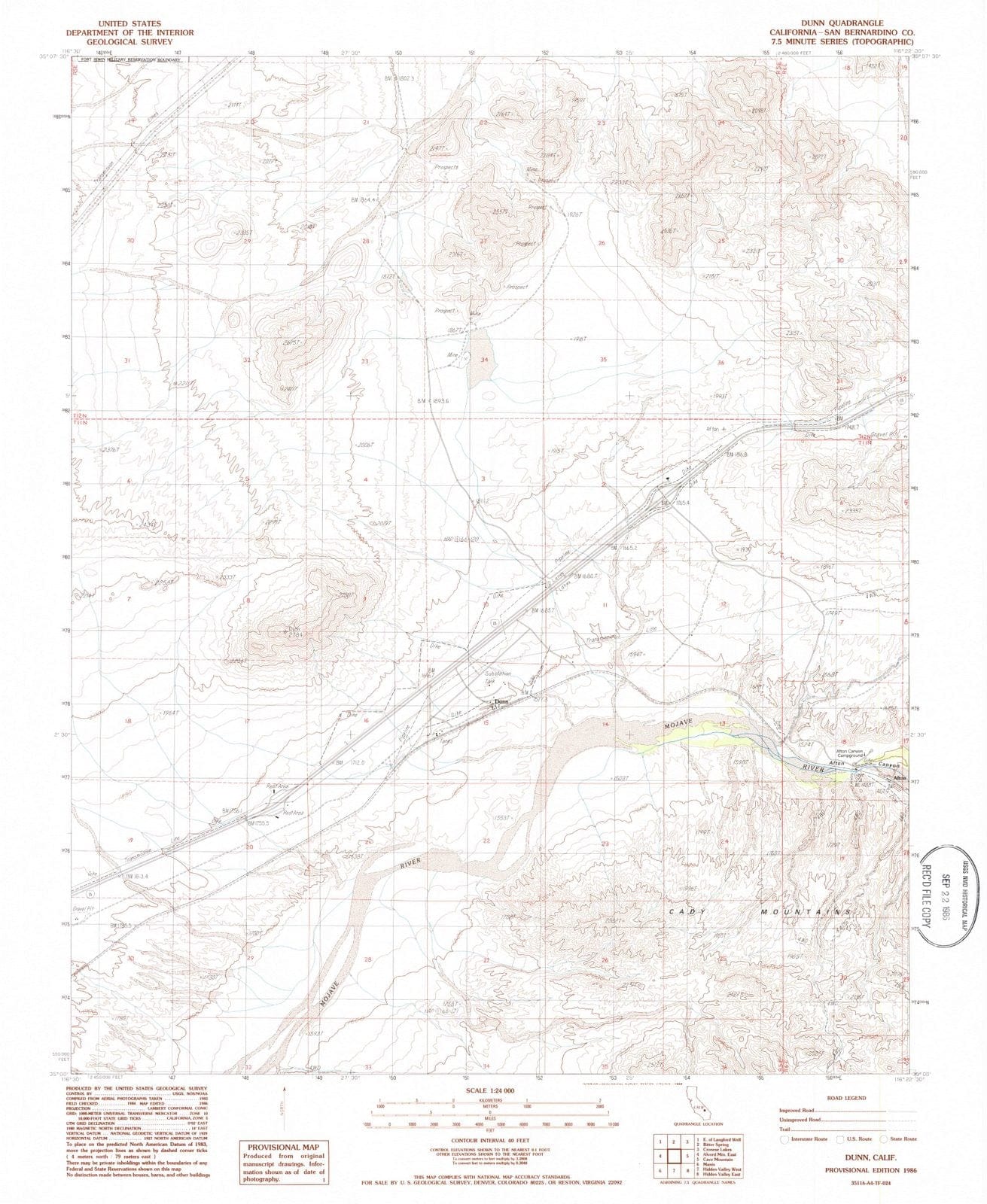 1986 Dunn, CA - California - USGS Topographic Map