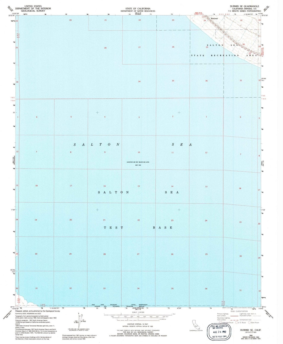 1956 Durmid, CA - California - USGS Topographic Map