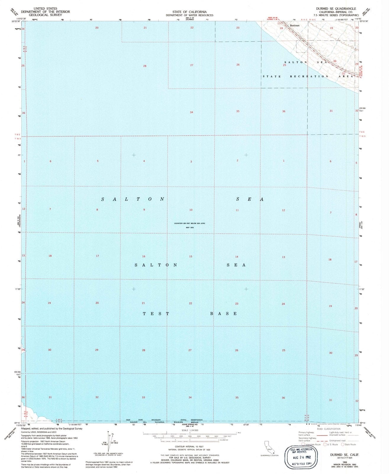 1956 Durmid, CA - California - USGS Topographic Map