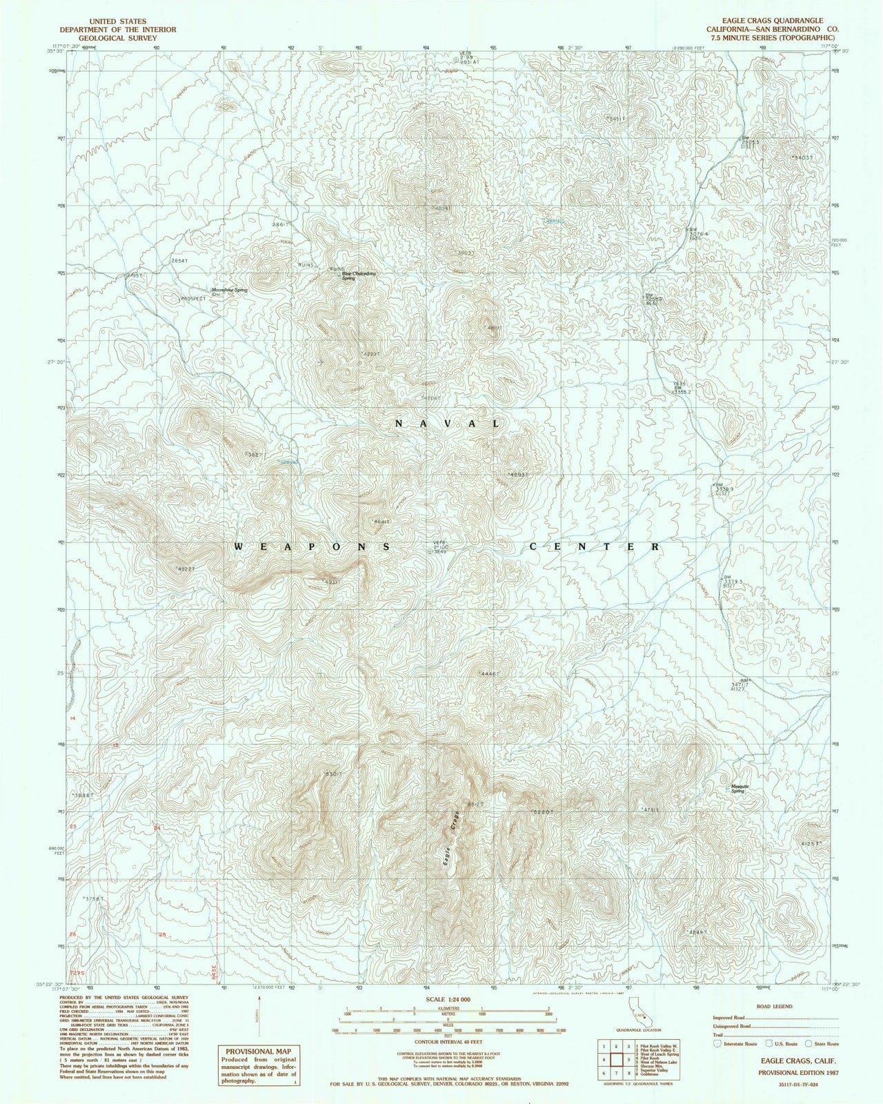 1987 Eagle Crags, CA - California - USGS Topographic Map