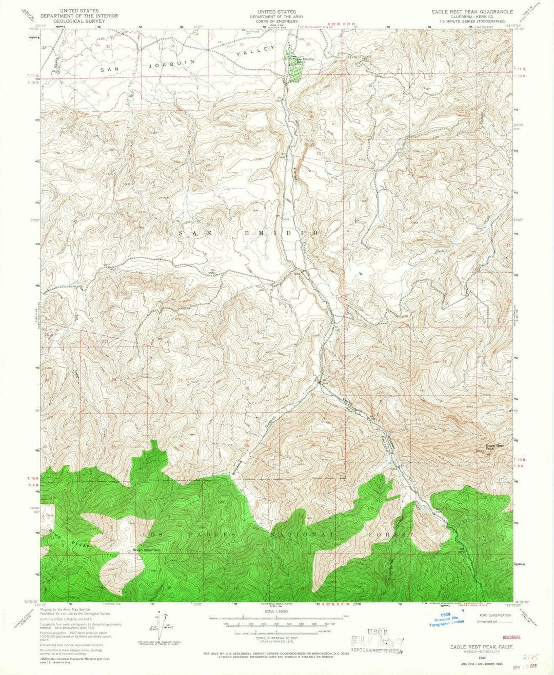 1942 Eagle Rest Peak, CA - California - USGS Topographic Map