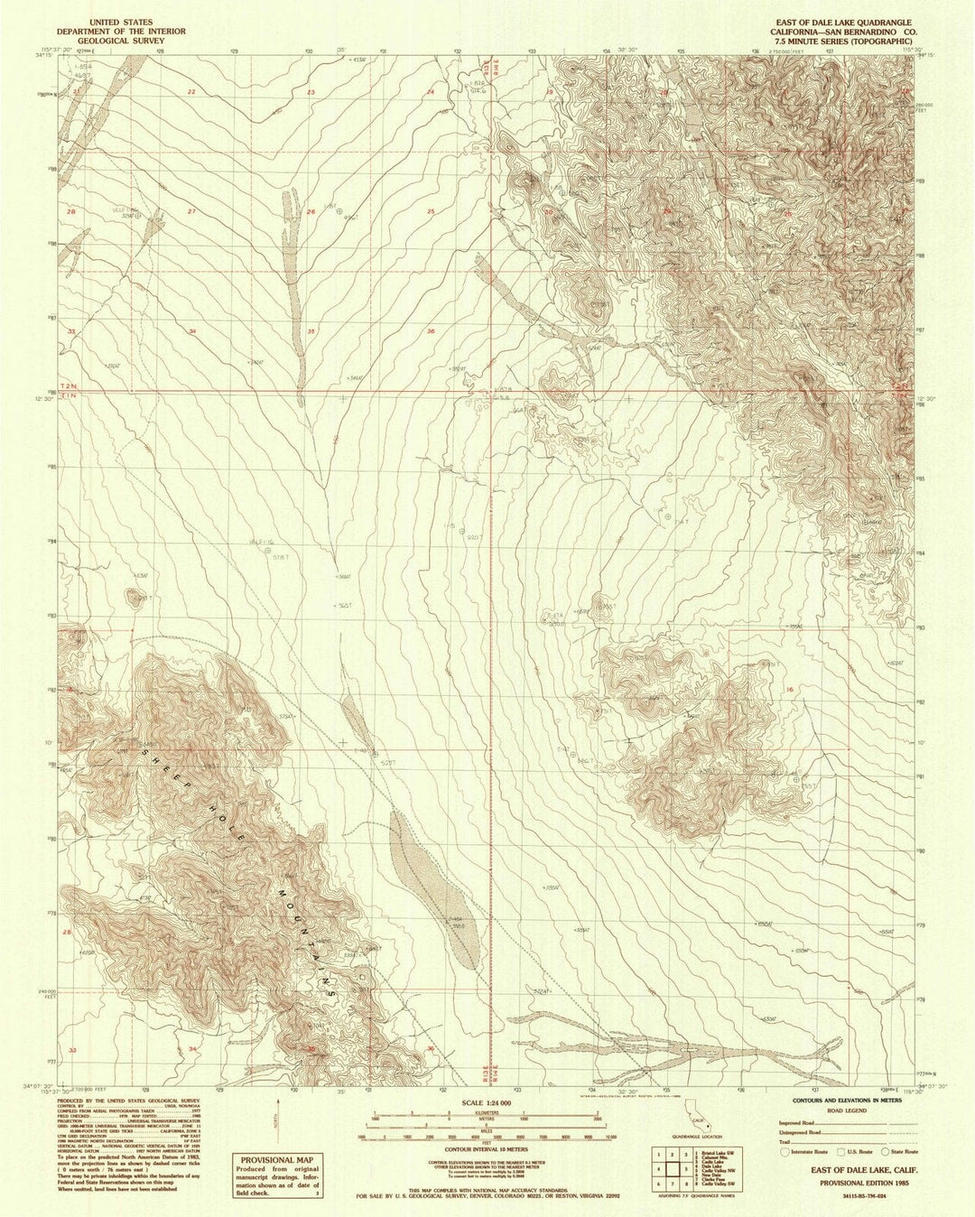 1985 East ofale Lake, CA - California - USGS Topographic Map