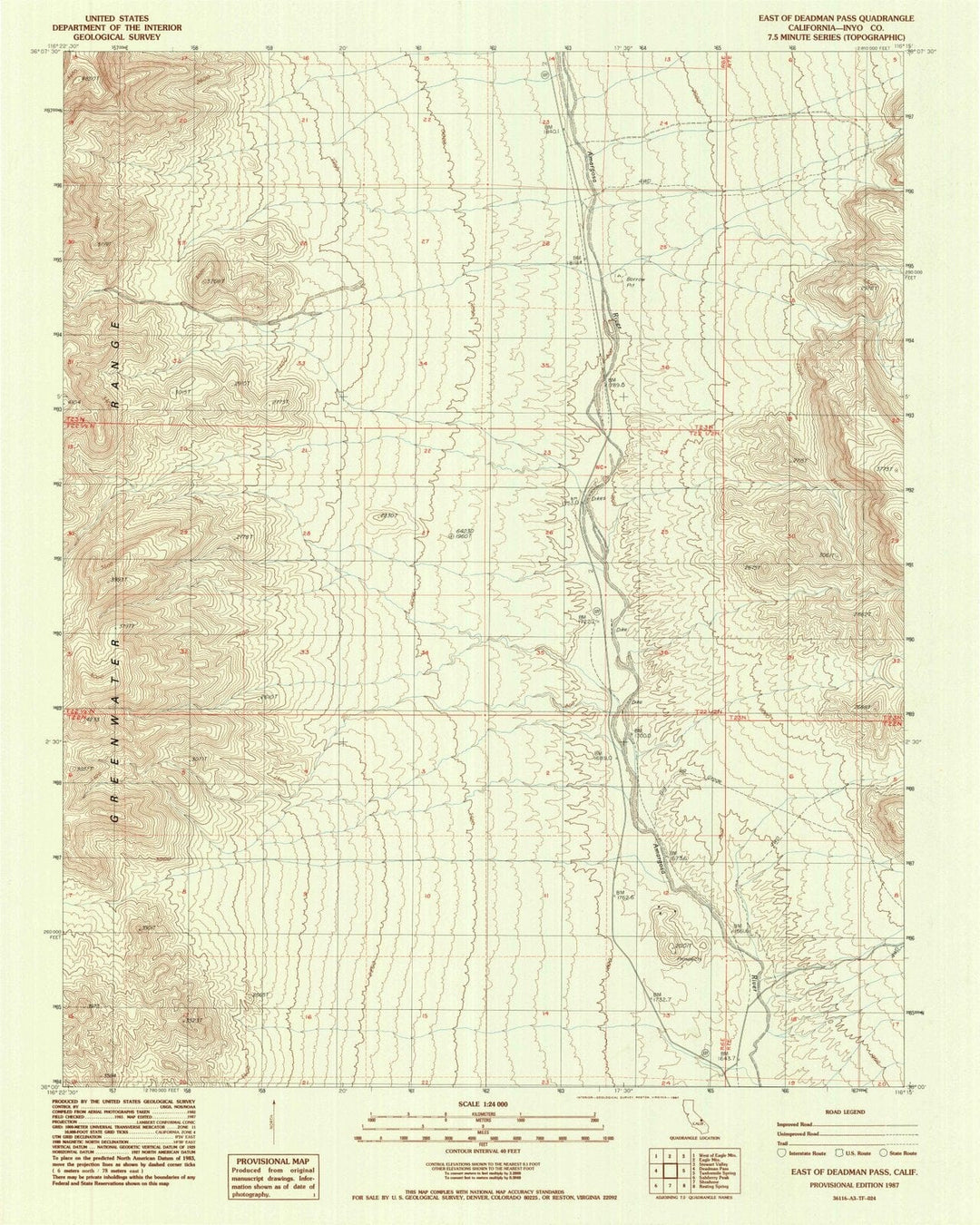 1987 East ofeadman Pass, CA - California - USGS Topographic Map