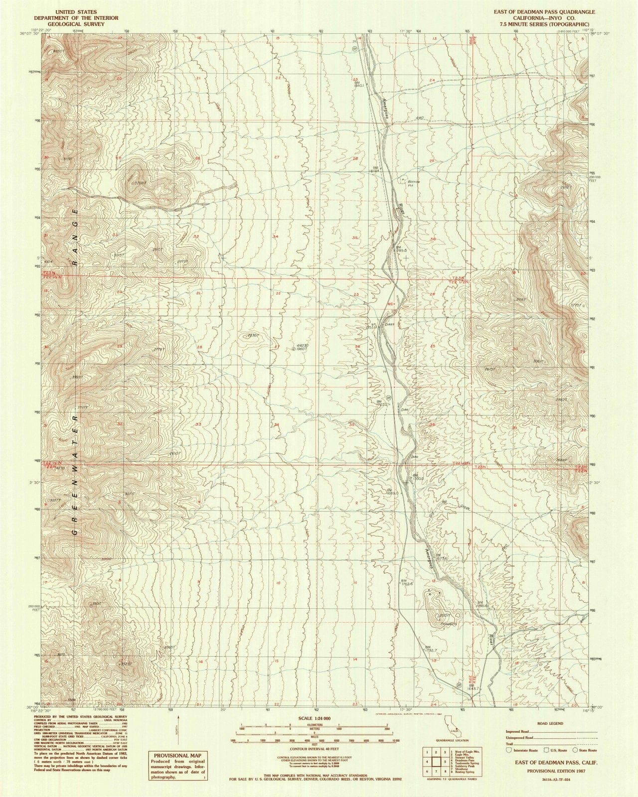 1987 East ofeadman Pass, CA - California - USGS Topographic Map