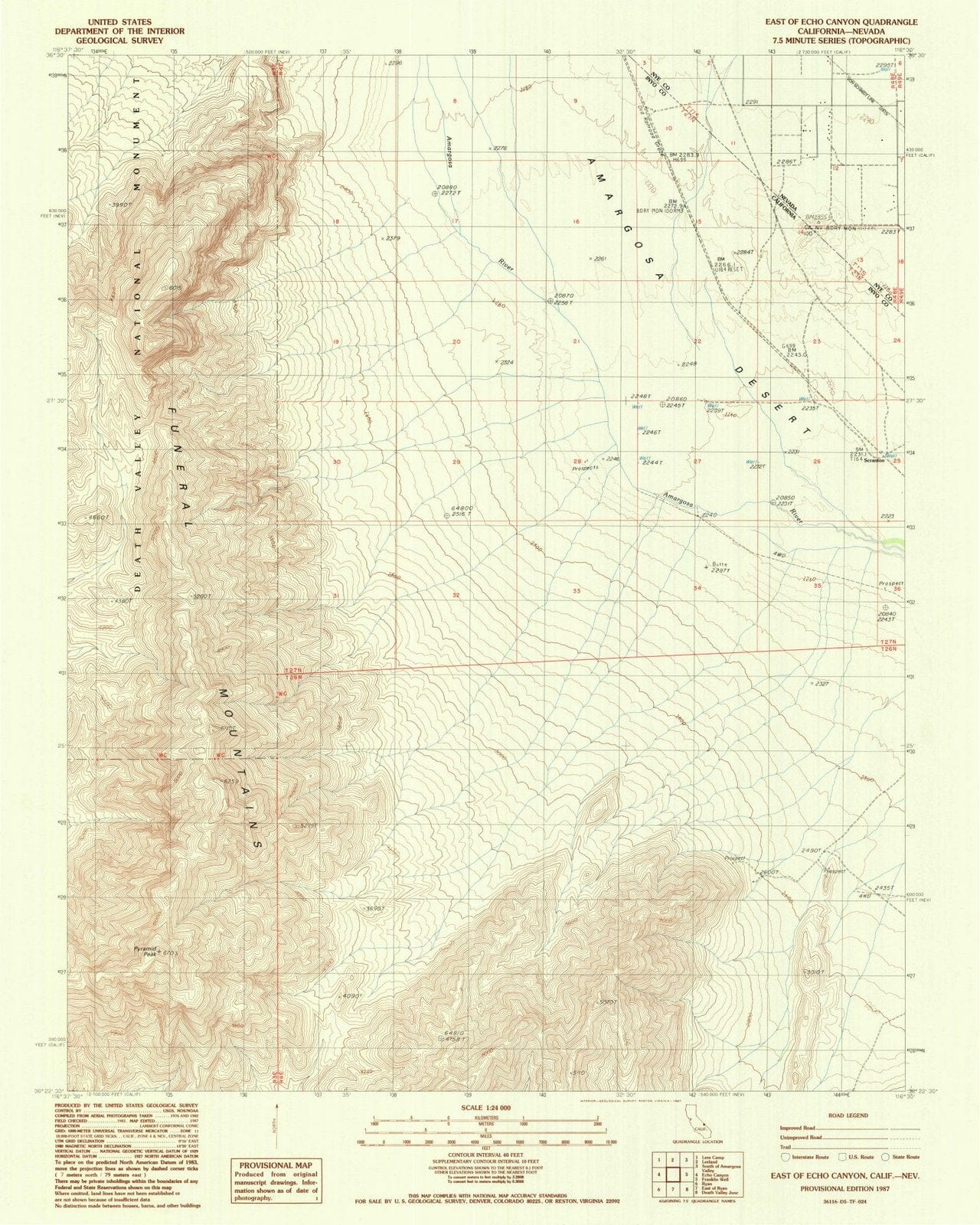 1987 East of Echo Canyon, CA - California - USGS Topographic Map