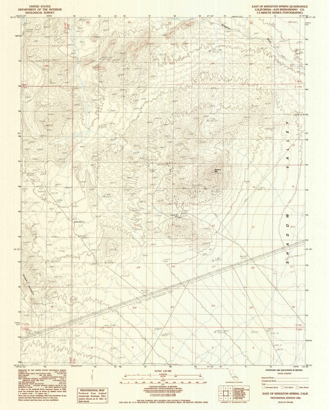 1984 East of Kingston Spring, CA - California - USGS Topographic Map