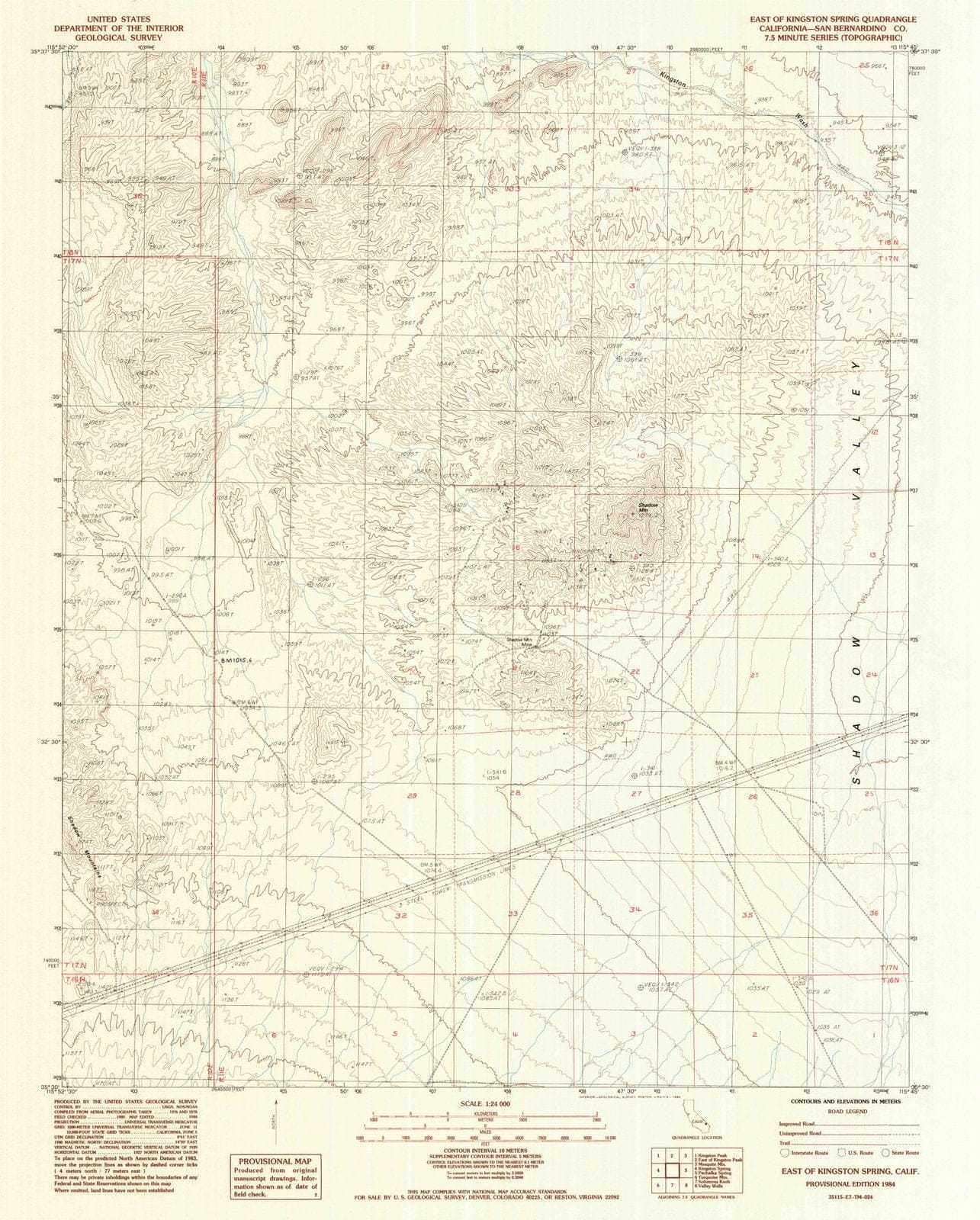 1984 East of Kingston Spring, CA - California - USGS Topographic Map