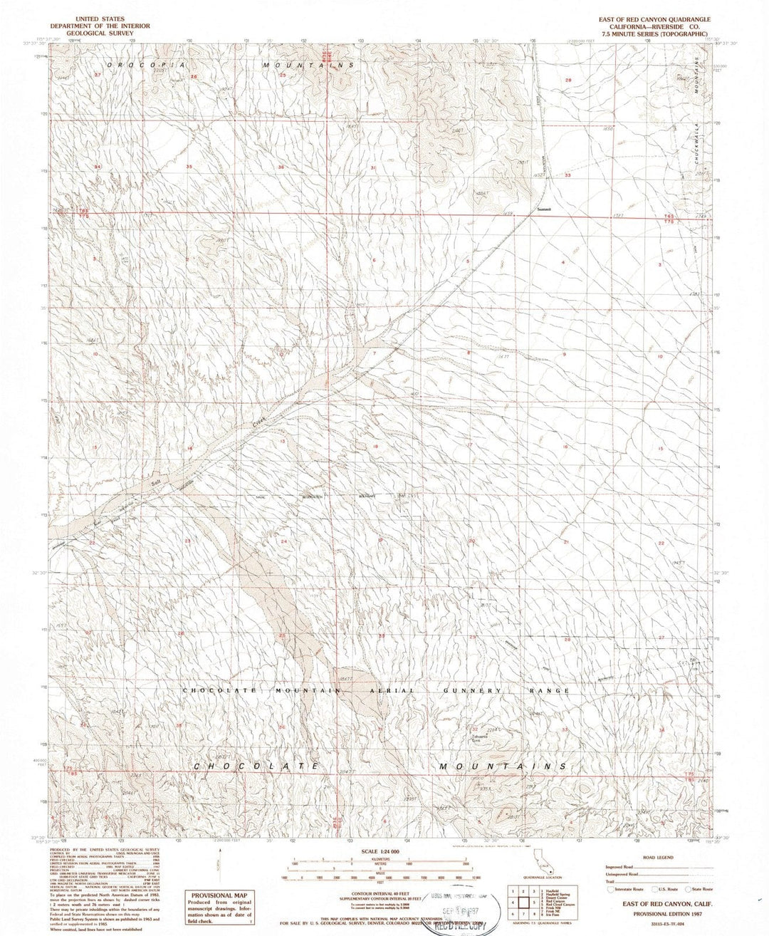 1987 East of Red Canyon, CA - California - USGS Topographic Map