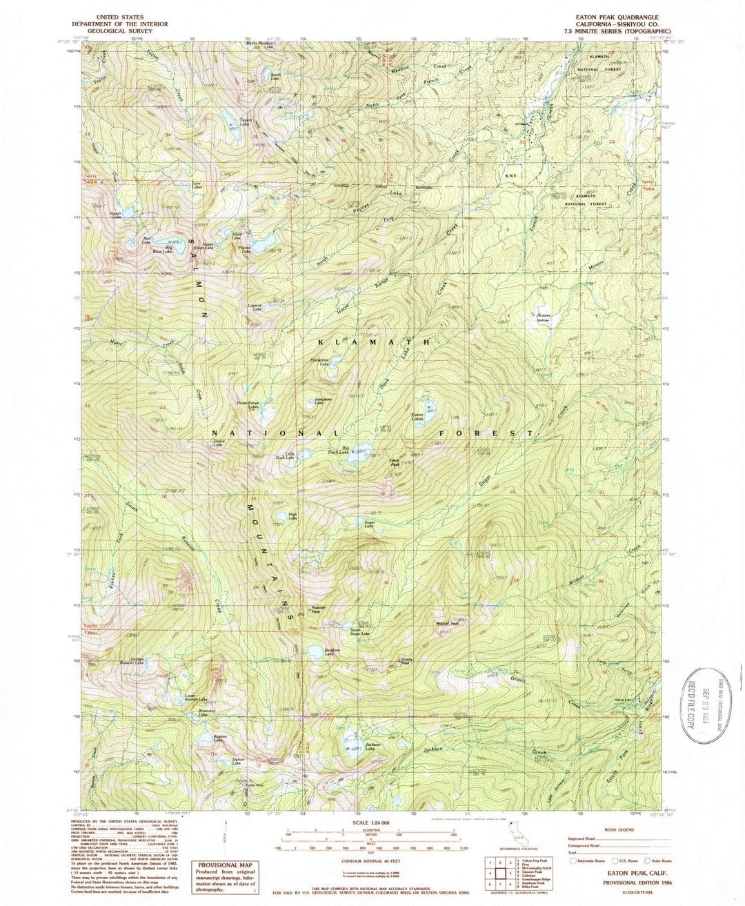 1986 Eaton Peak, CA - California - USGS Topographic Map