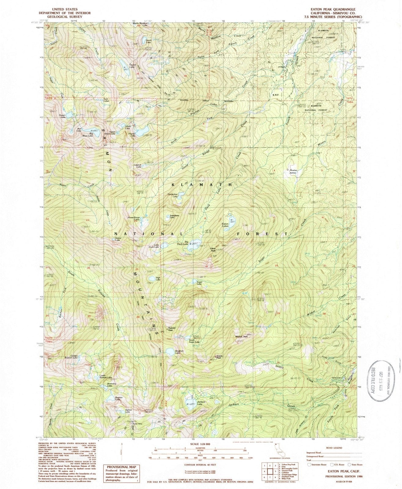 1986 Eaton Peak, CA - California - USGS Topographic Map