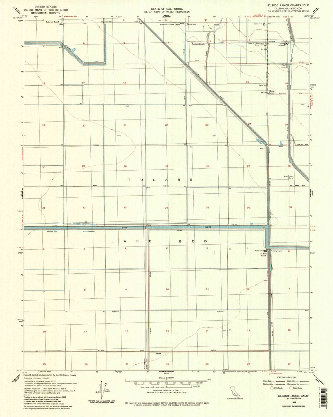 1954 El Rico Ranch, CA - California - USGS Topographic Map