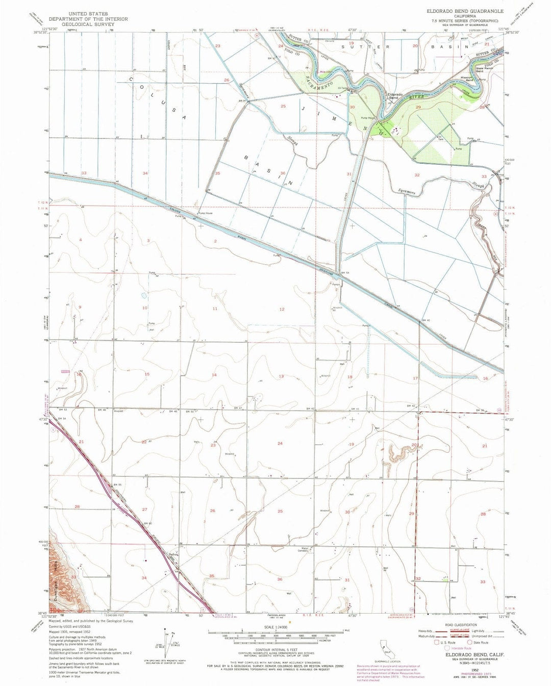 1952 Eldorado Bend, CA - California - USGS Topographic Map
