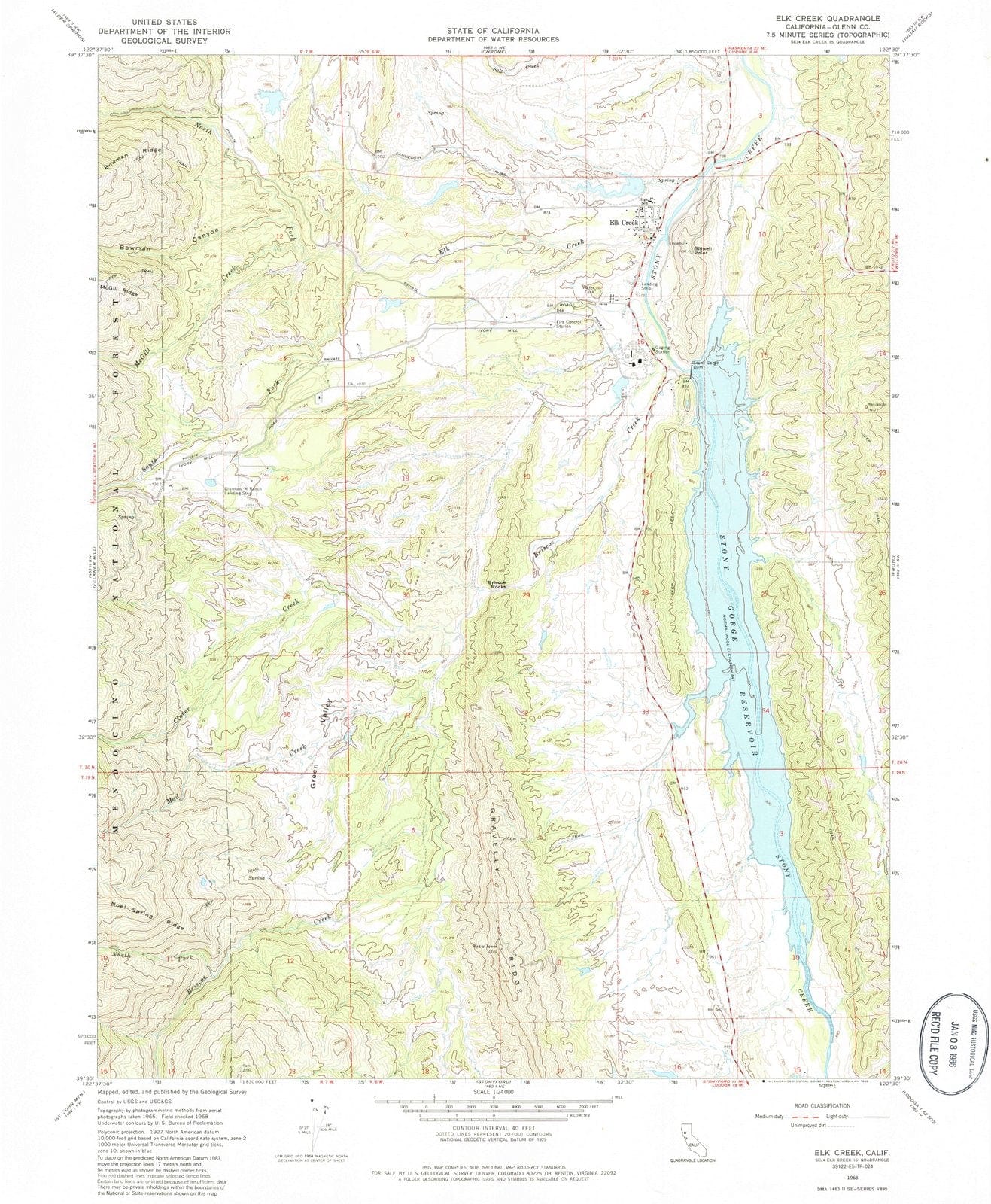 1968 Elk Creek, CA - California - USGS Topographic Map