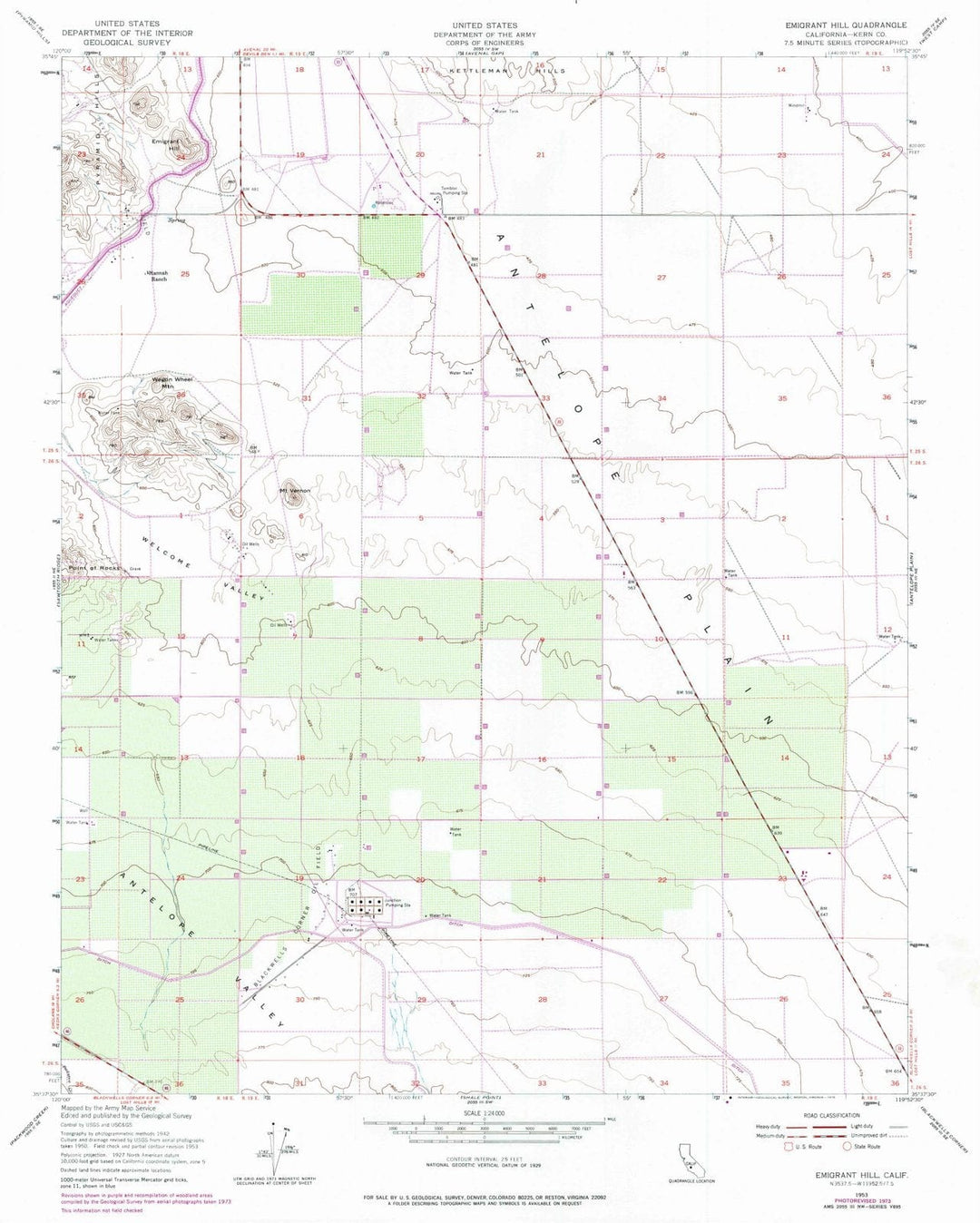 1953 Emigrant Hill, CA - California - USGS Topographic Map