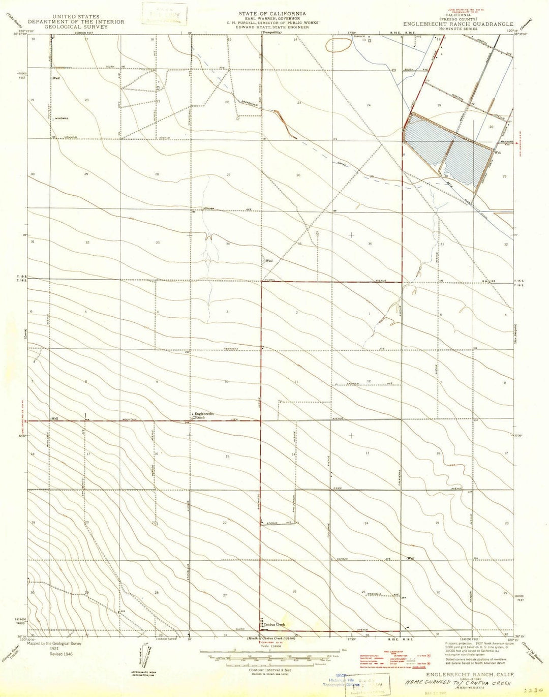 1947 Englebrecht Ranch, CA - California - USGS Topographic Map