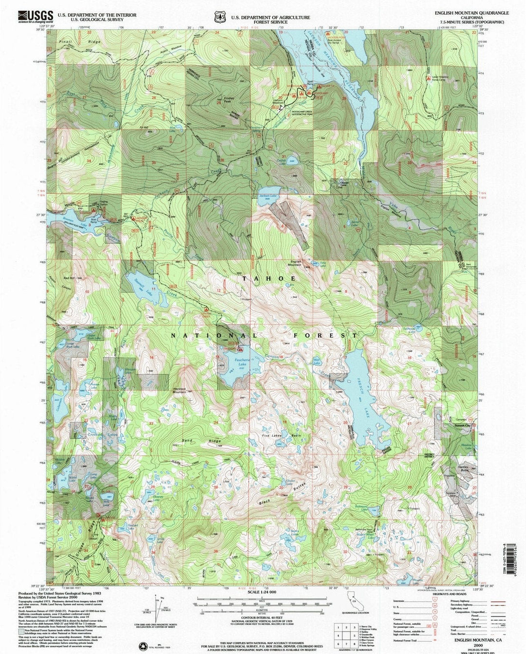 2000 English Mountain, CA - California - USGS Topographic Map